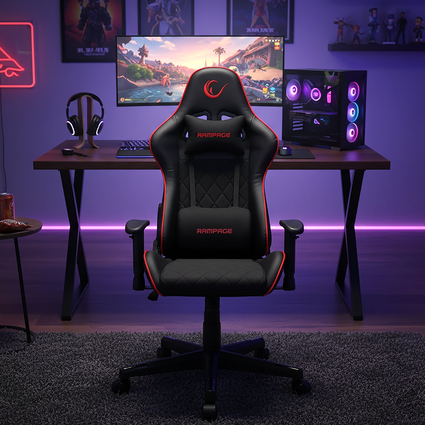 Üst Seviye Terletmez Kumaş Oyuncu Koltuğu-Siyah