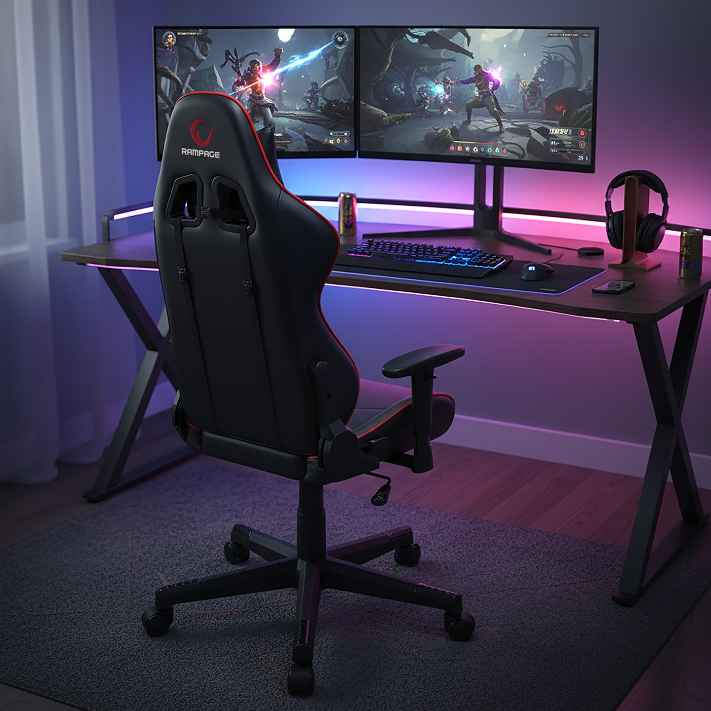 Üst Seviye Terletmez Kumaş Oyuncu Koltuğu-Siyah