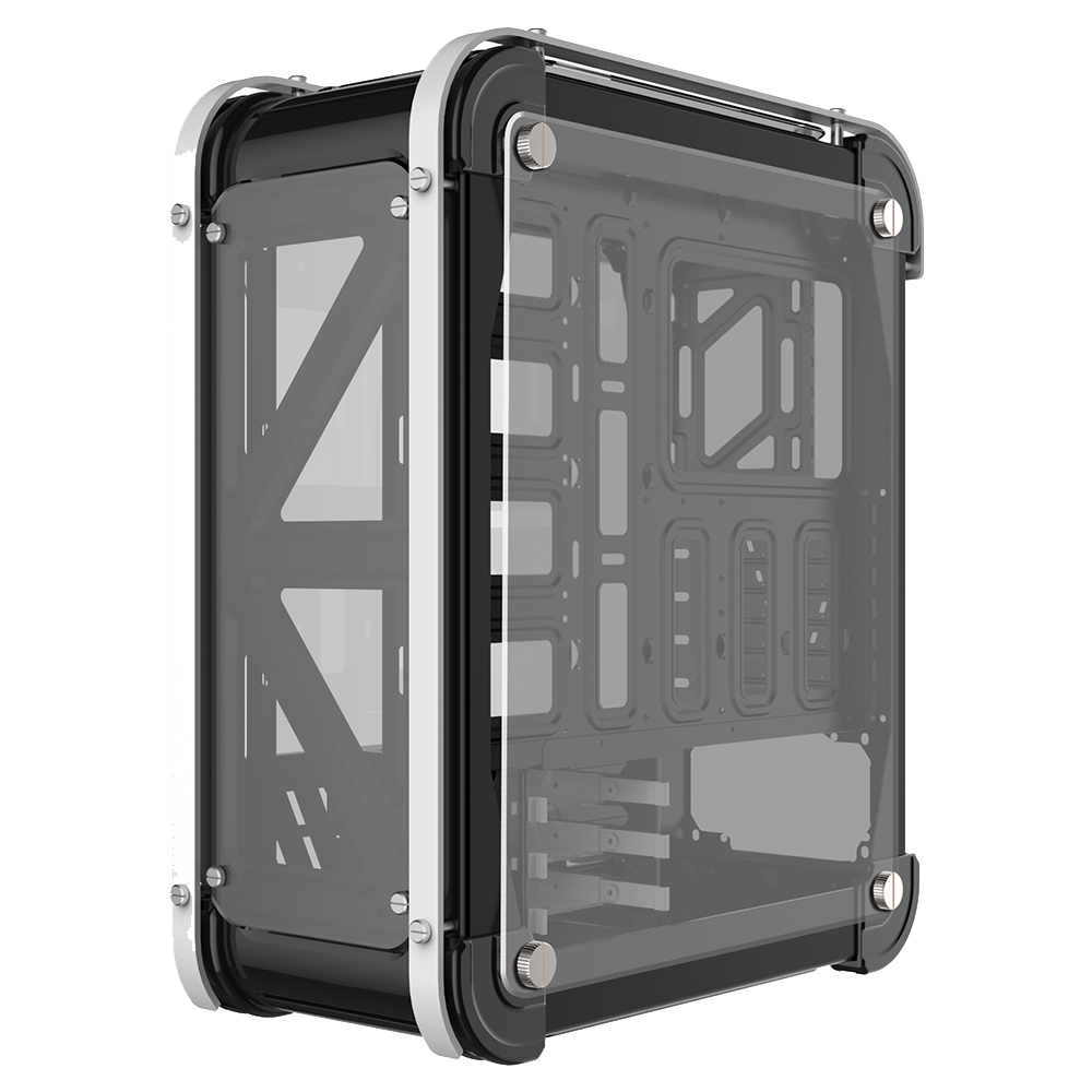 CASTLE 4x12cm RGB Fan Card Reader+Led Şerit Tempered Glass Çelik Gaming Oyuncu Kasası - Rampage