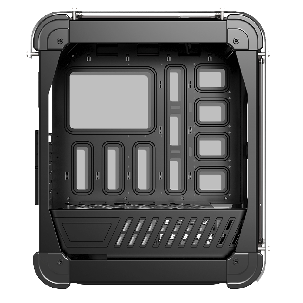 CASTLE Siyah/Mavi 4*12cm RGB Fan 2*Usb3.0 + Kart Okuyucu + Led Şeritli Temper Glass Çelik Gövdeli Oyuncu Kasa - Rampage