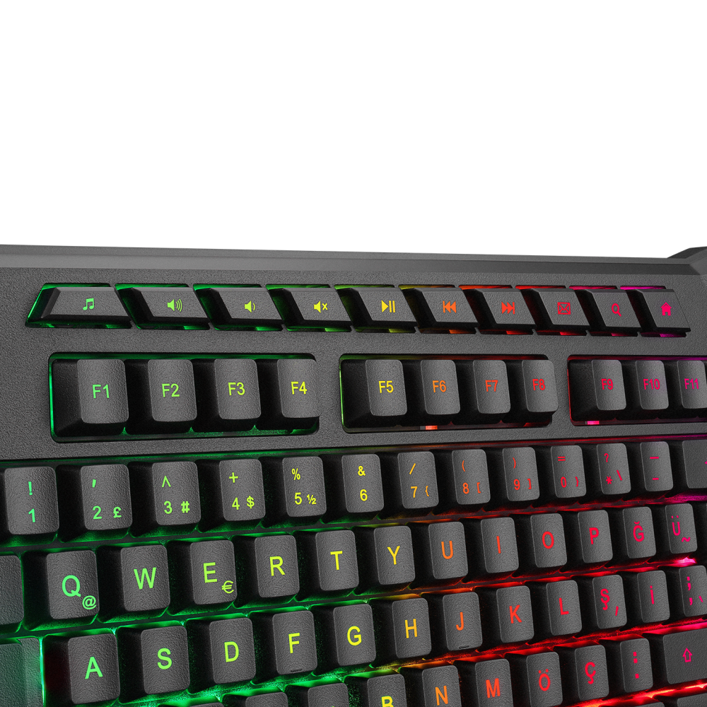 KB-R46 CARISMA USB Rainbow Aydınlatmalı Q Gaming Oyuncu Klavye - Rampage