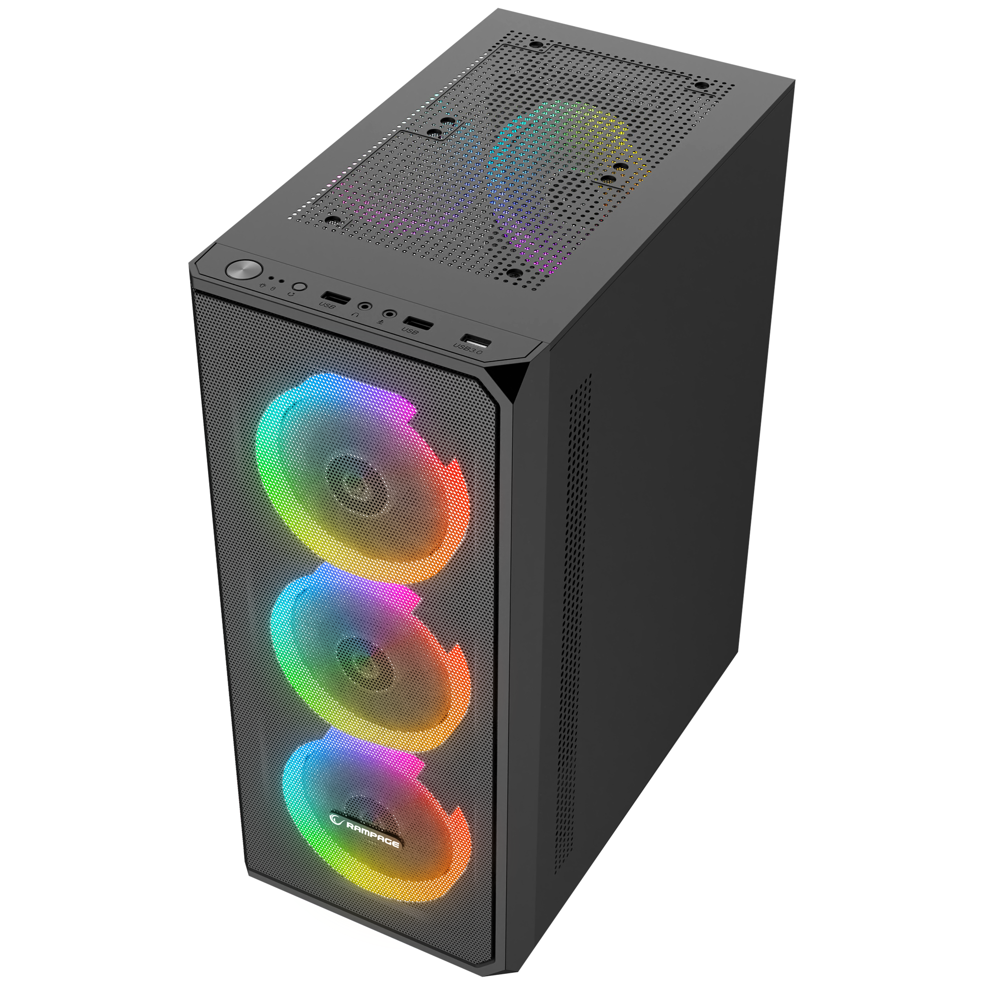 Helios Mesh 550W 80+ Bronze Tempered Glass 4x12cm Atx Mid-T Gaming Case-Black