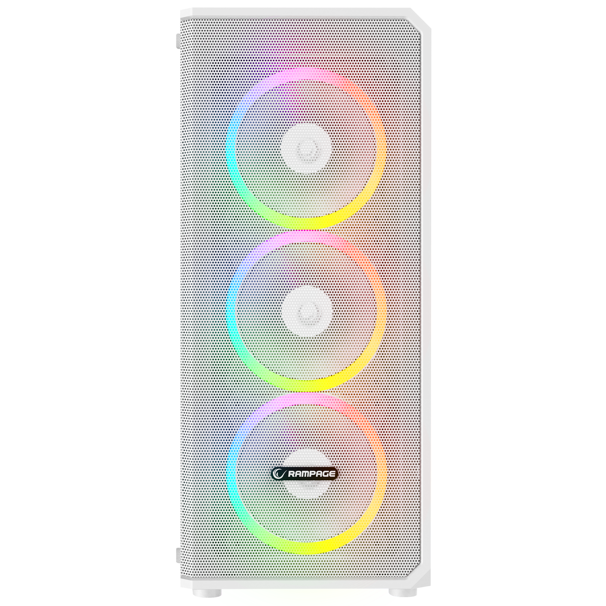 Helios Mesh 550W 80+ Bronze Temperli Cam 4x12cm Rainbow Atx Mid-T Oyuncu Kasası-Beyaz