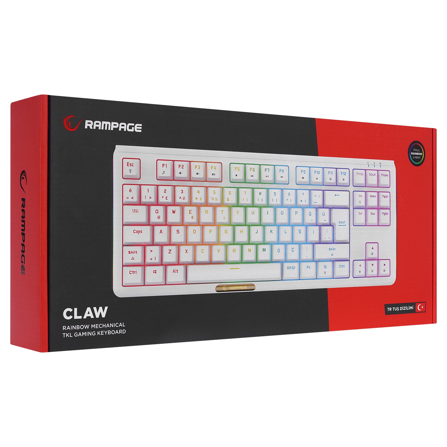 CLAW Beyaz TKL BLUE SWITCH Mekanik Gaming Oyuncu Klavyesi - Rampage