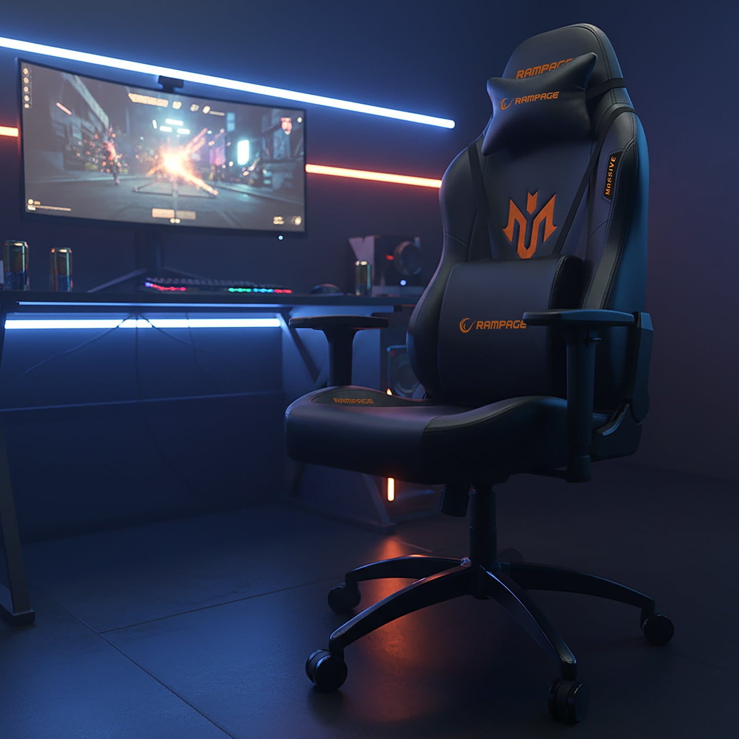 KL-R45 Massive Gaming Chair-Orange/Black