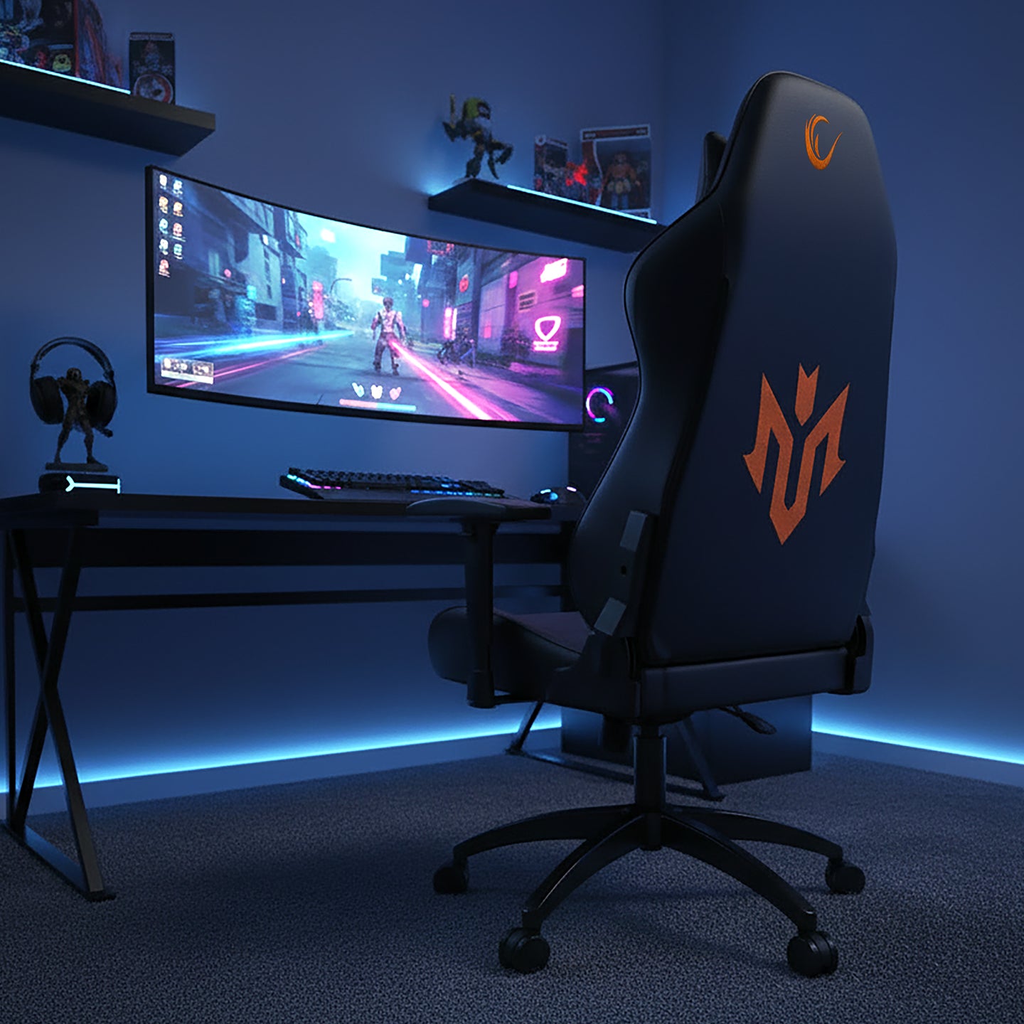 KL-R45 Massive Gaming Chair-Orange/Black
