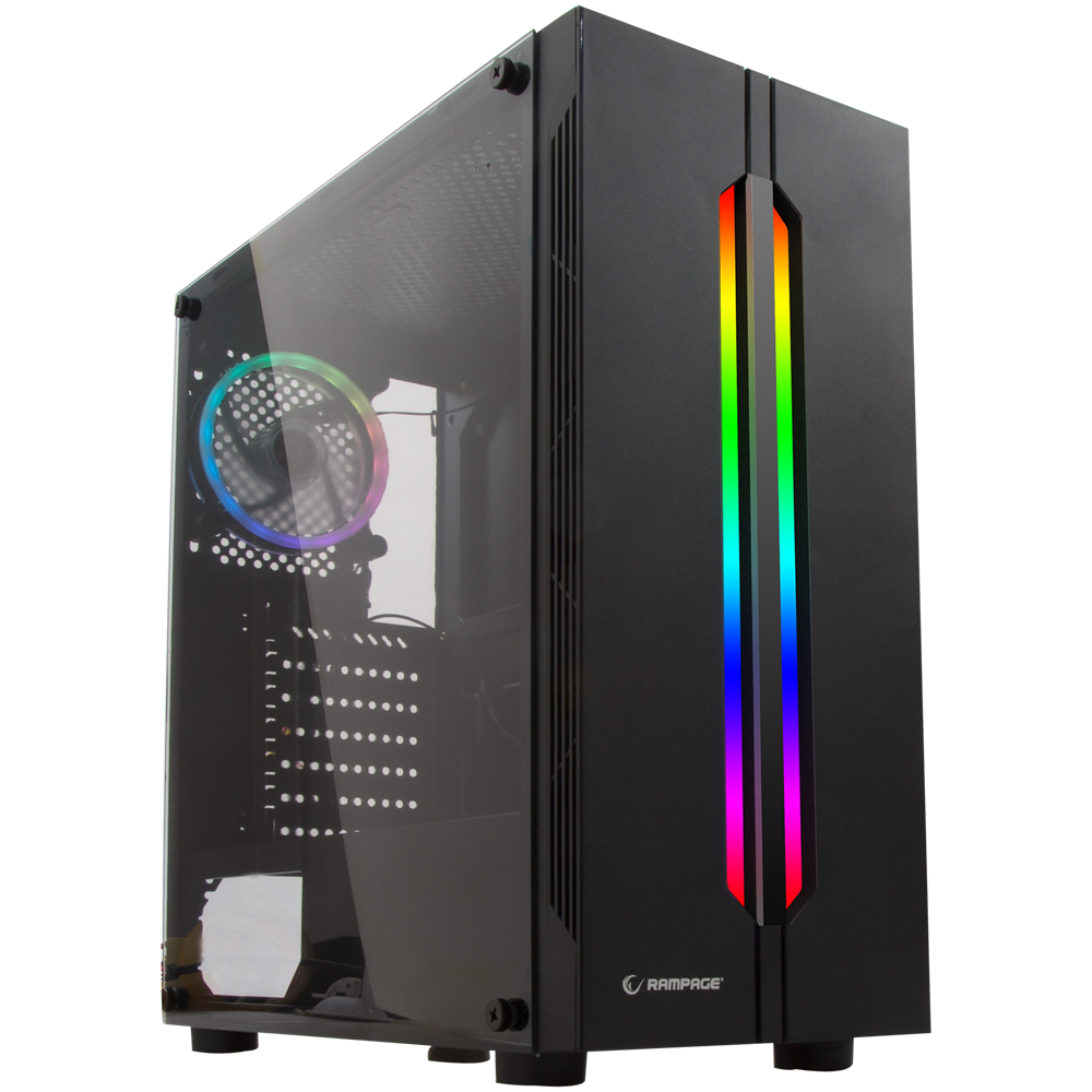 SPECTRA Tempered Glass Rainbow Fan ve Ledli 1*Usb 3.0 + 2* Usb 2.0 Gaming Kasa