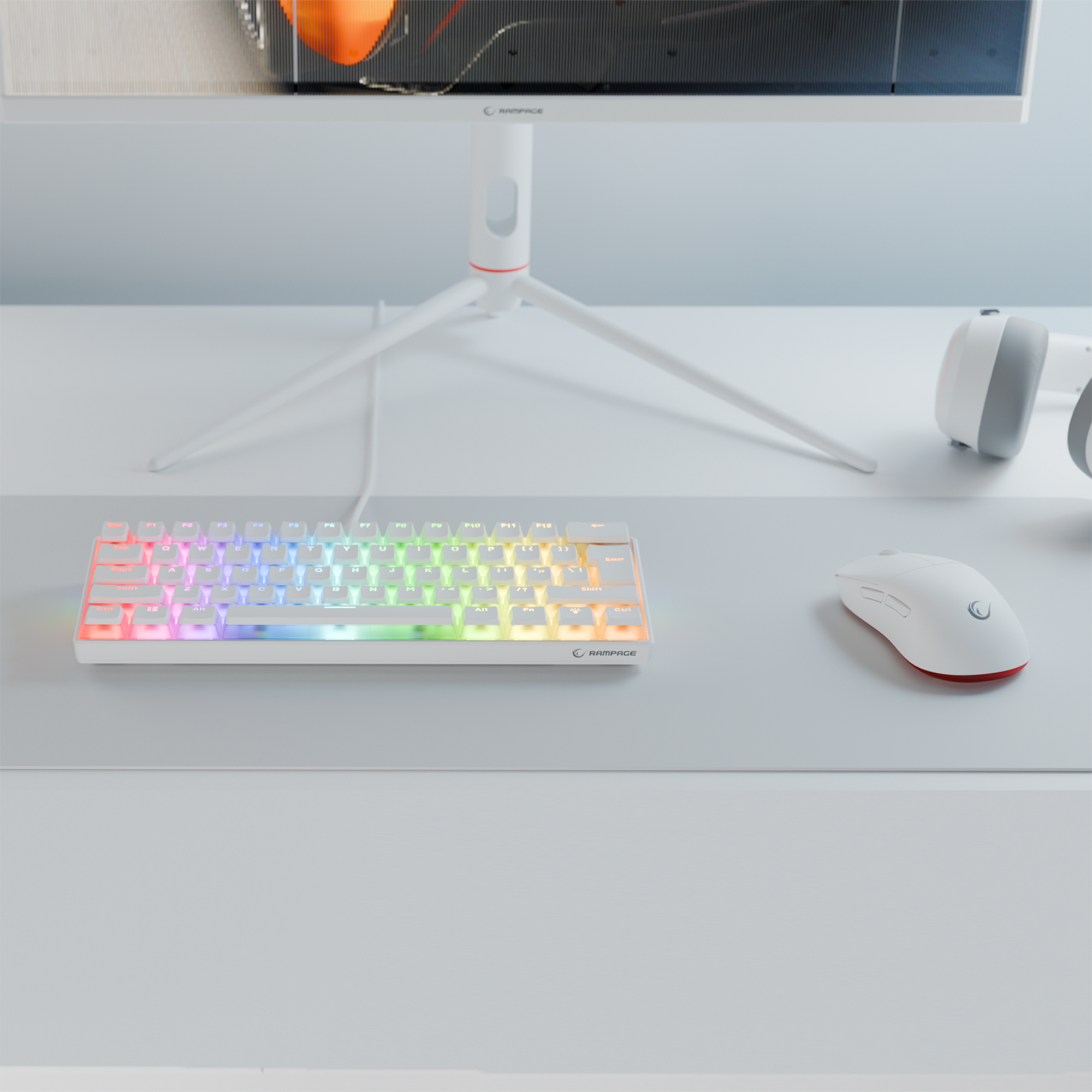Radiant K11 Type-C US Layout Red Switch Gaming Keyboard-White