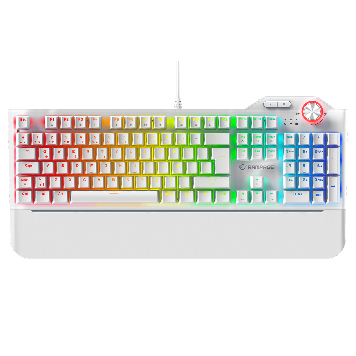 Red Switch Q Multimedia Oyuncu Klavyesi-Beyaz