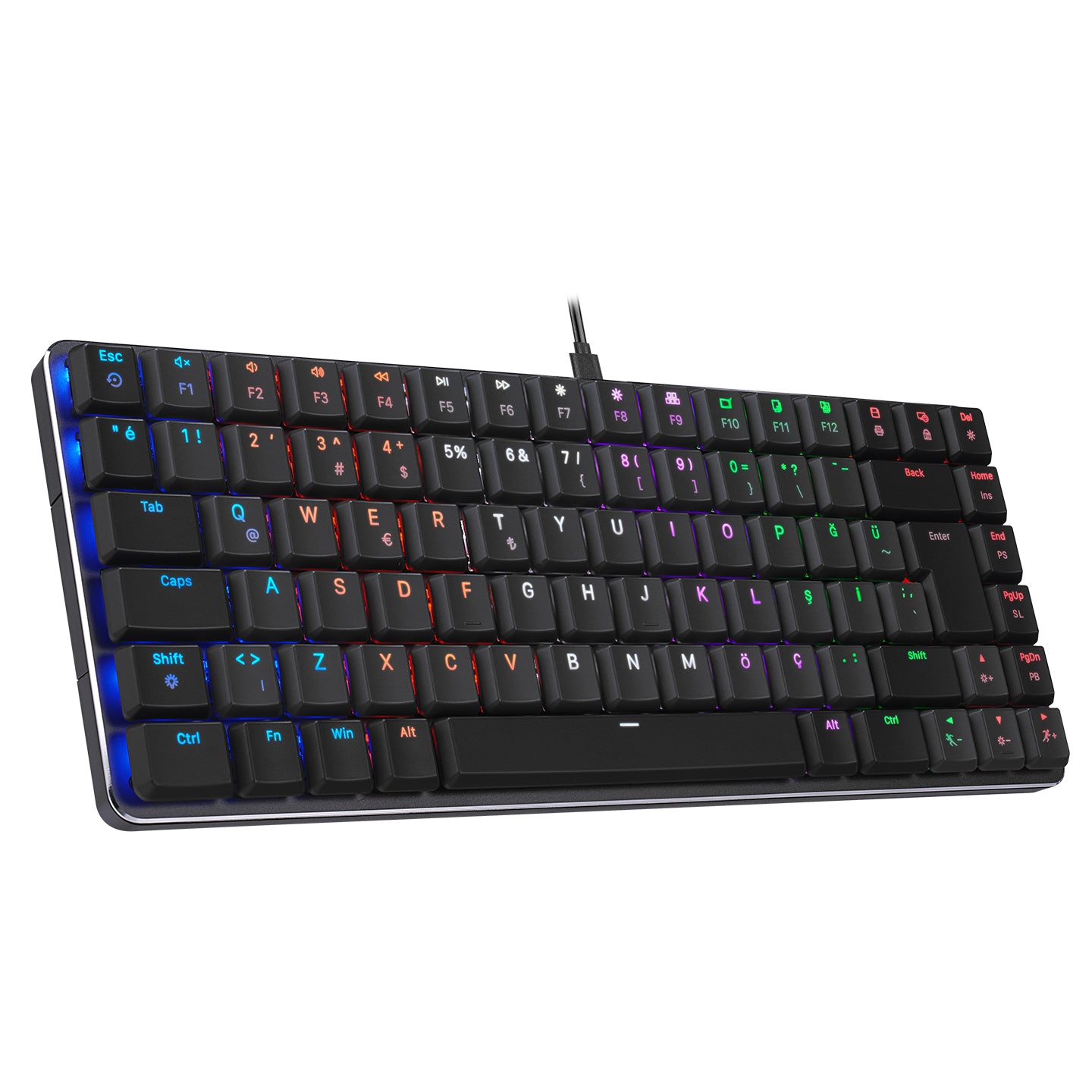 GRANITE Siyah/Gri RED SWITCH Mekanik Gaming Oyuncu Klavye - Rampage