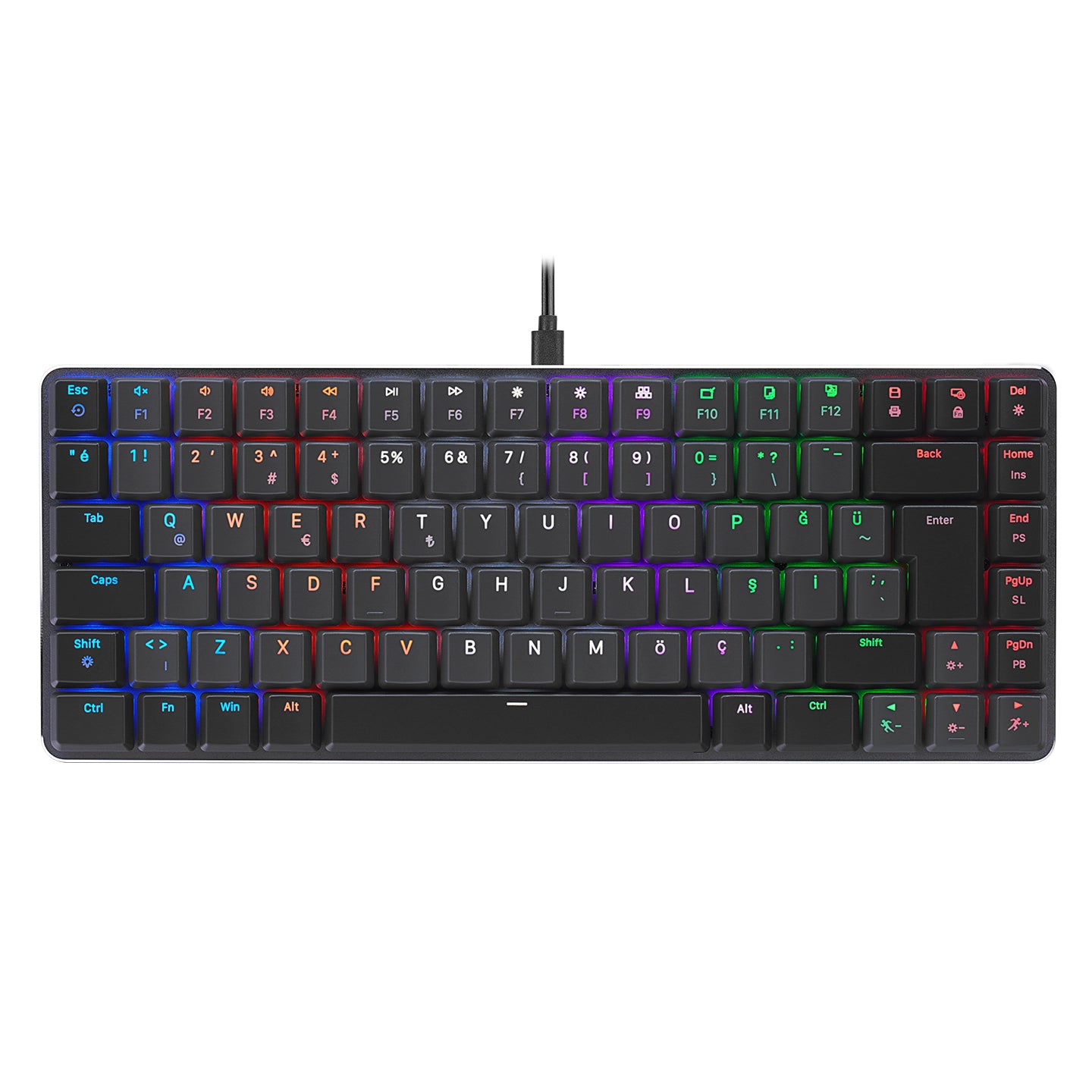 GRANITE Siyah/Gri RED SWITCH Mekanik Gaming Oyuncu Klavye - Rampage