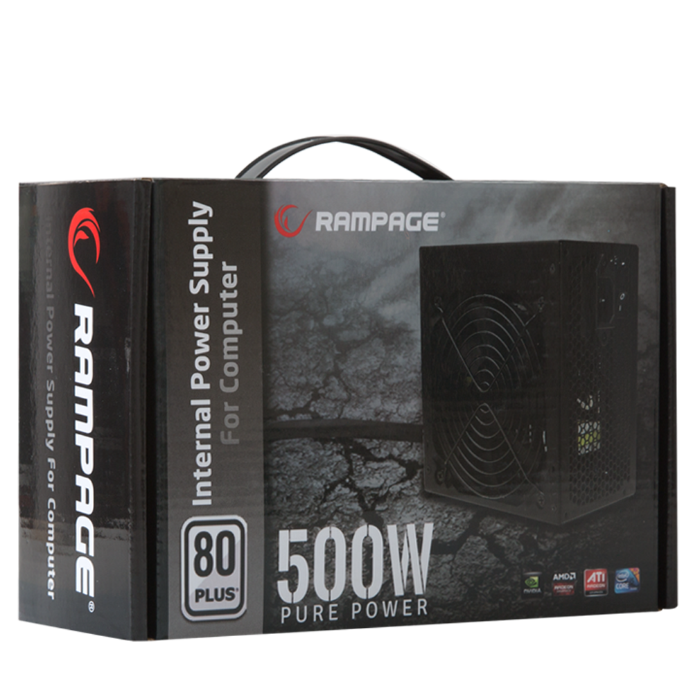 RMP-500-80P 500W 80 PLUS 12cm Fan Aktif PFC Power Supply - Rampage