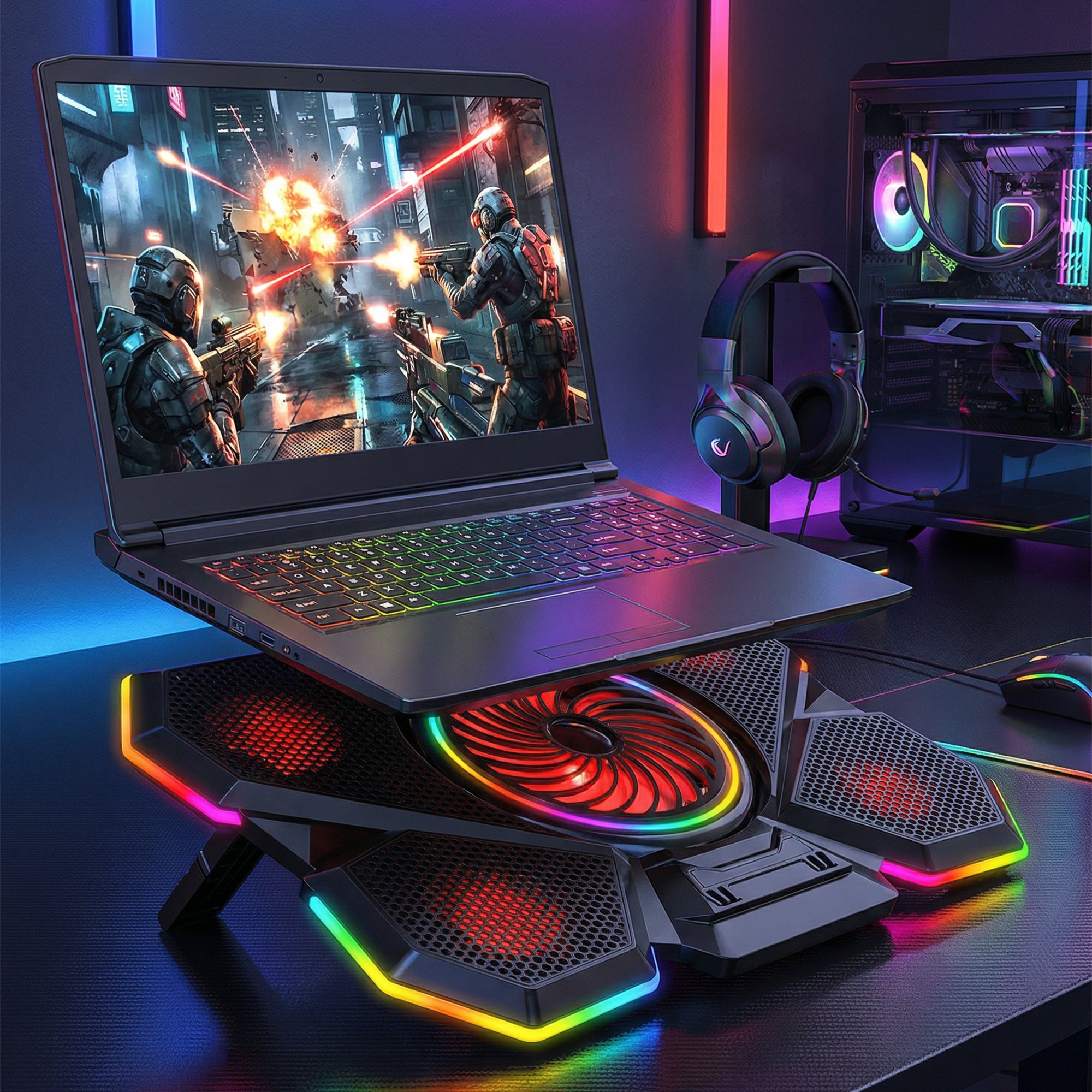 S47 Coolflow 5 Adet Fan 12-17.3 inç Notebook Soğutucu Stand
