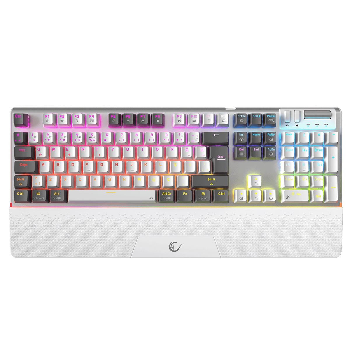Carbon Pro Outemu Red Switch Wireless Mechanical Gaming Keyboard-White/Gray