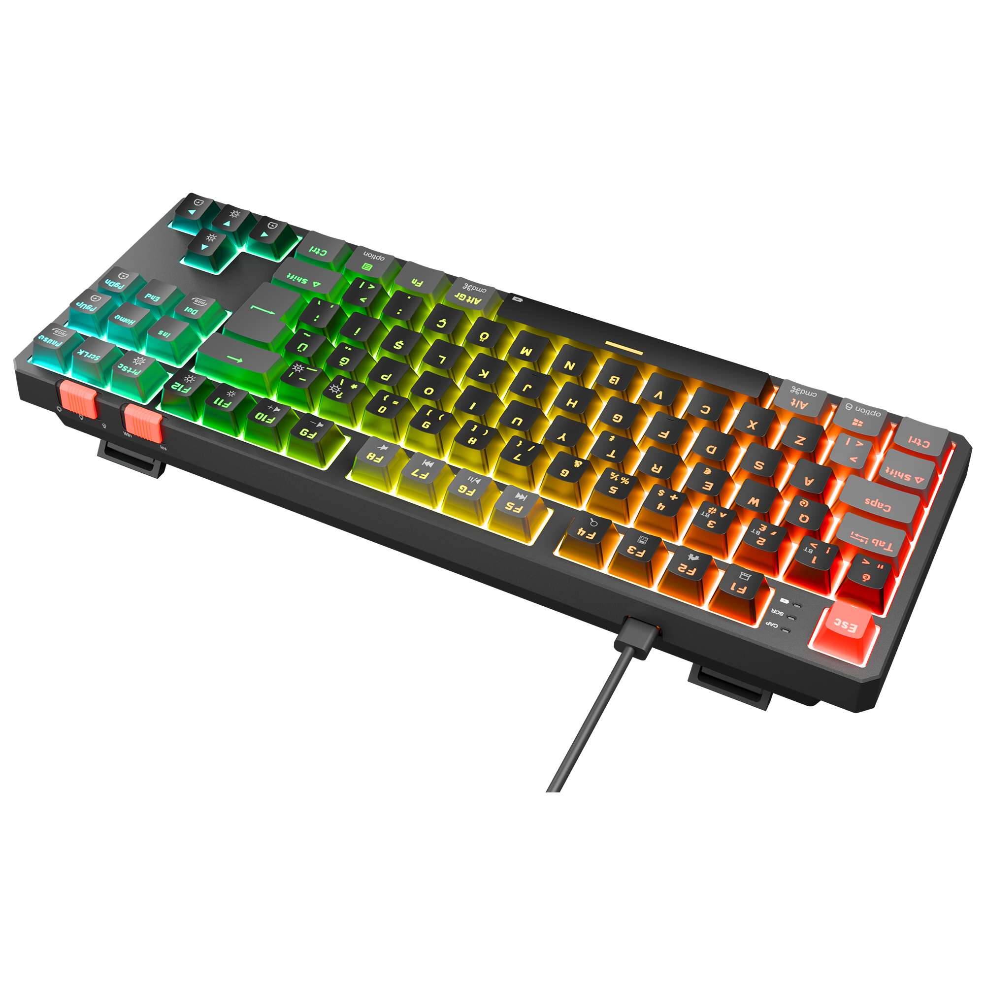 Yoru TKL RGB Outemu Red Switch Mekanik Oyuncu Klavyesi-Siyah/Gri