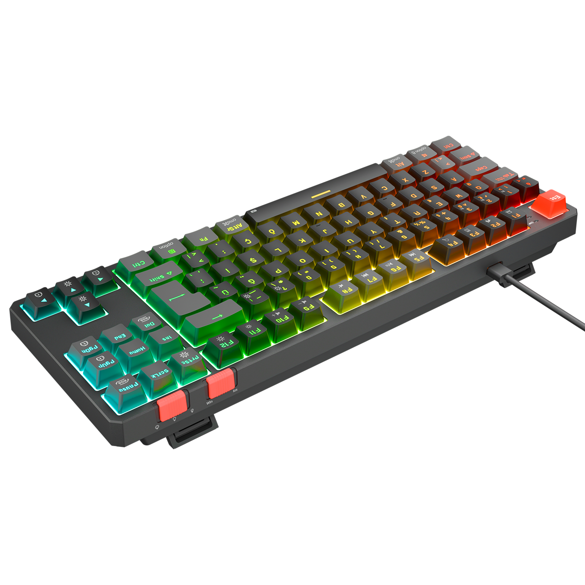 Yoru TKL RGB Outemu Red Switch Mekanik Oyuncu Klavyesi-Siyah/Gri