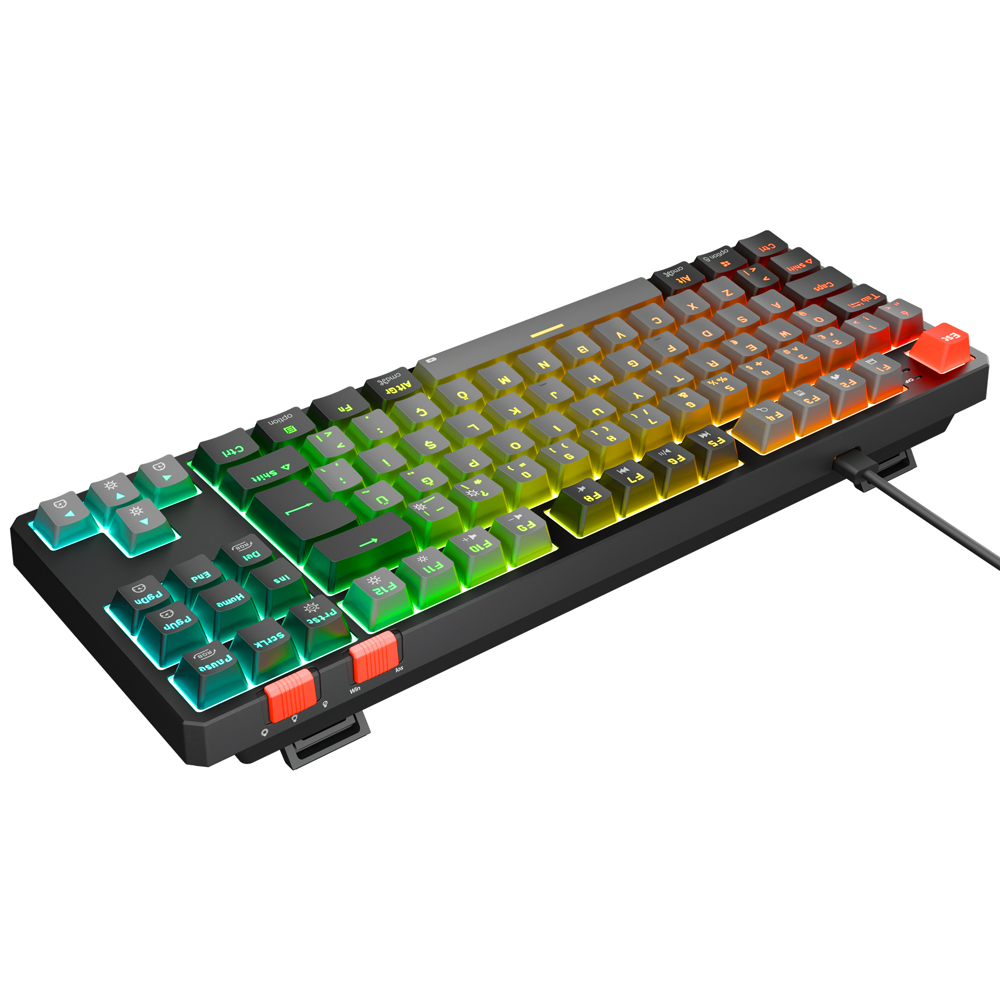 Yoru TKL RGB Outemu Red Switch Mekanik Oyuncu Klavyesi-Gri/Siyah