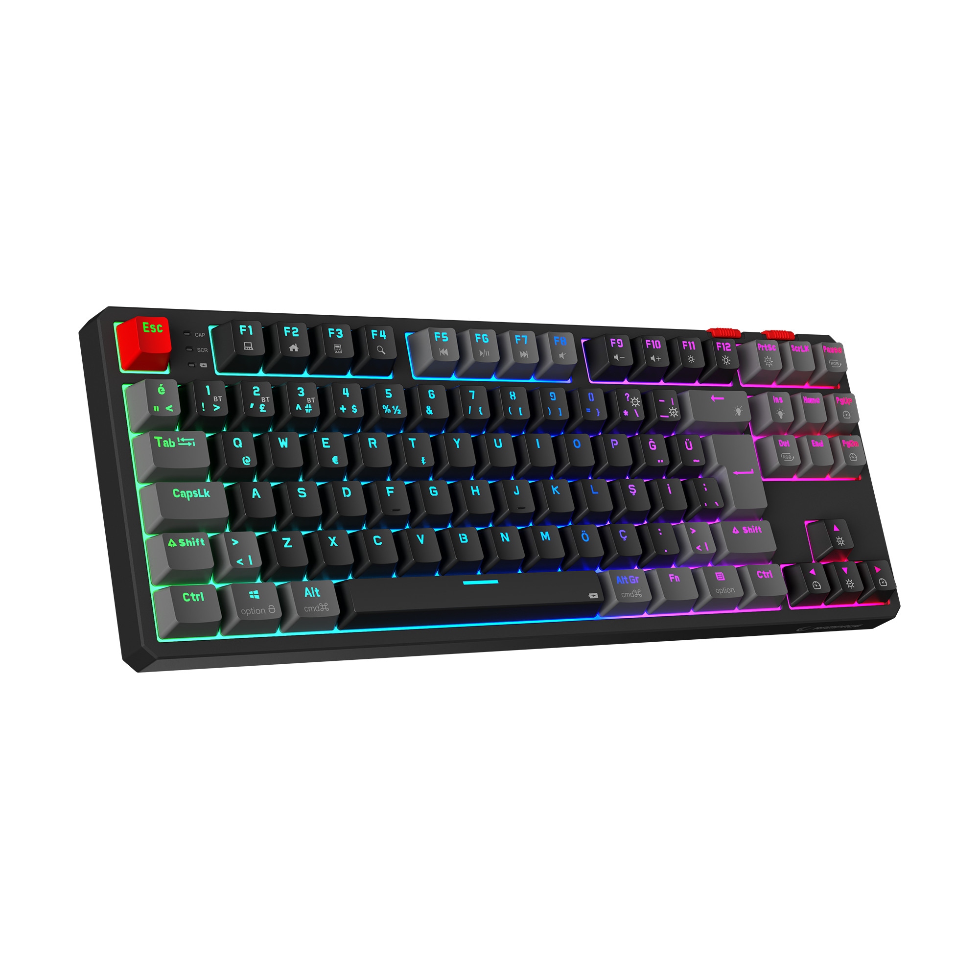 YORU TKL PRO - RGB Red Switch Mekanik Kablosuz Oyuncu Klavyesi- Siyah/Gri