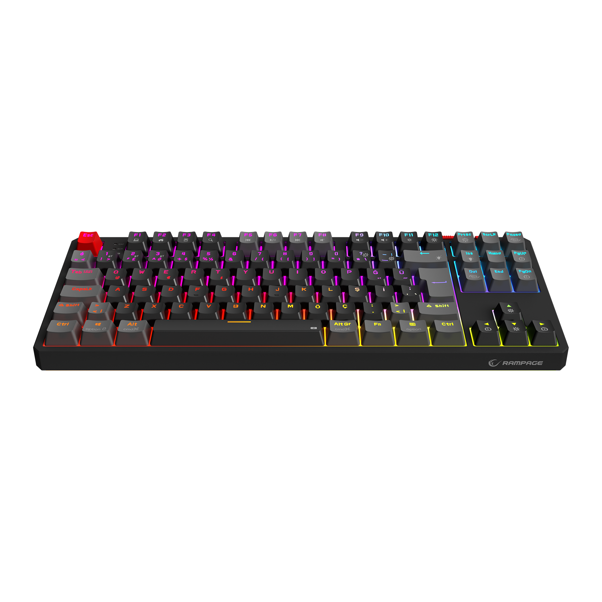 YORU TKL PRO - RGB Red Switch Mekanik Kablosuz Oyuncu Klavyesi- Siyah/Gri