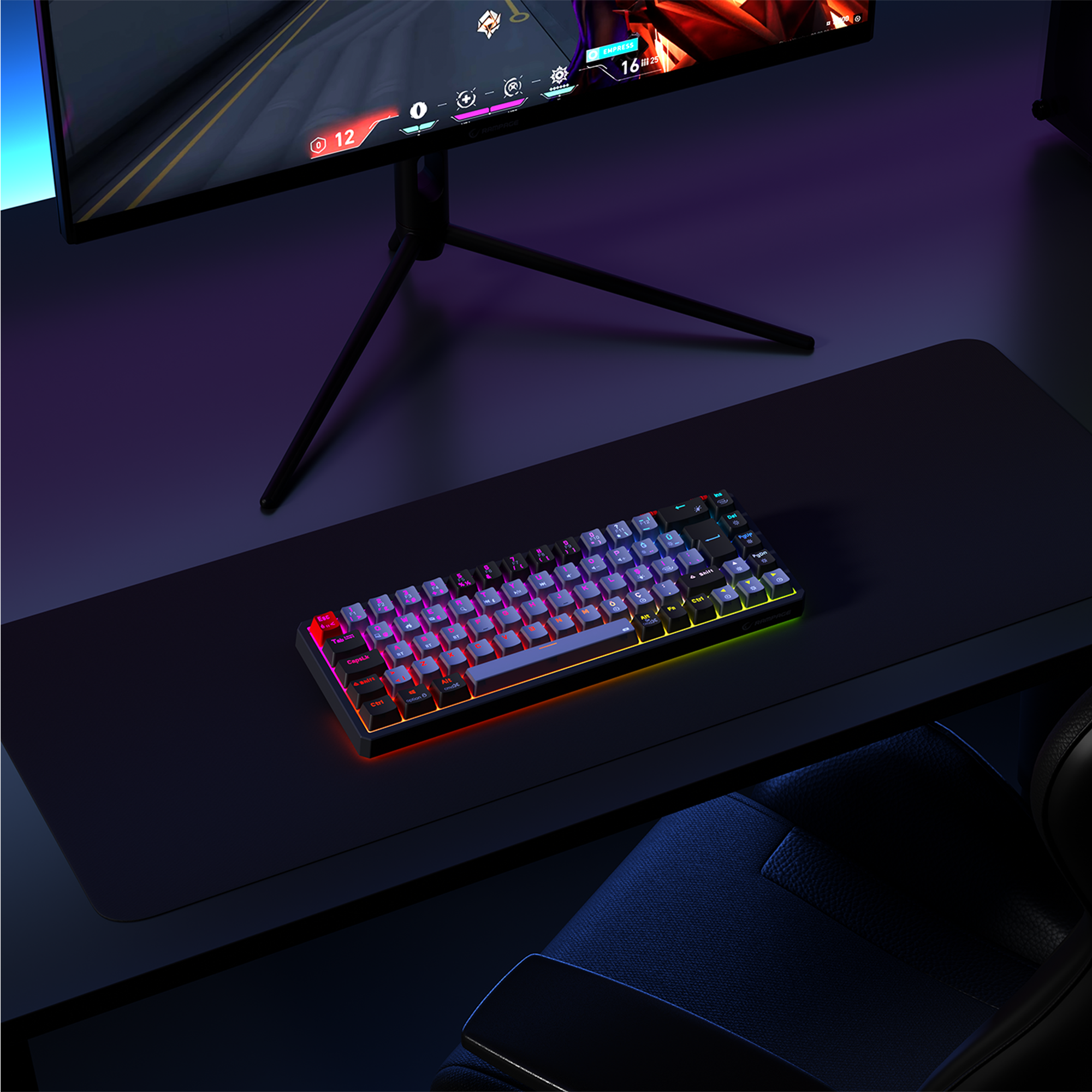 Yoru TKL Pro RGB Outemu Red Switch Mechanical Wireless Gaming Keyboard-Gray/Black
