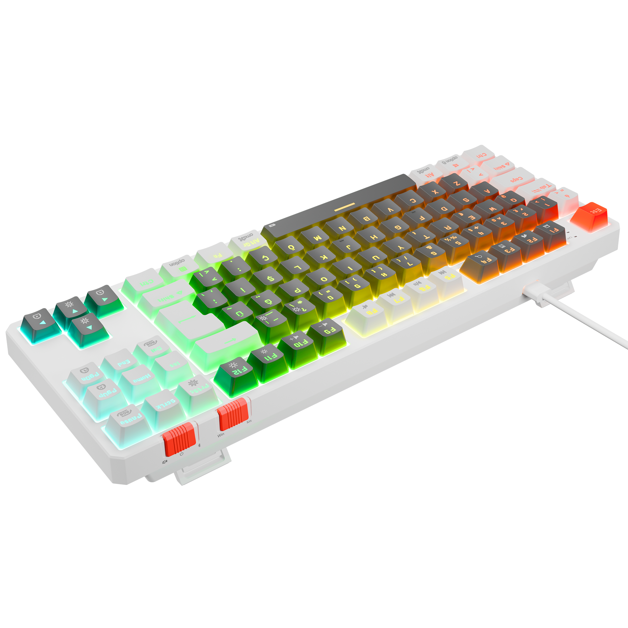 Yoru TKL RGB Outemu Red Switch Mekanik Oyuncu Klavyesi- Gri/Beyaz