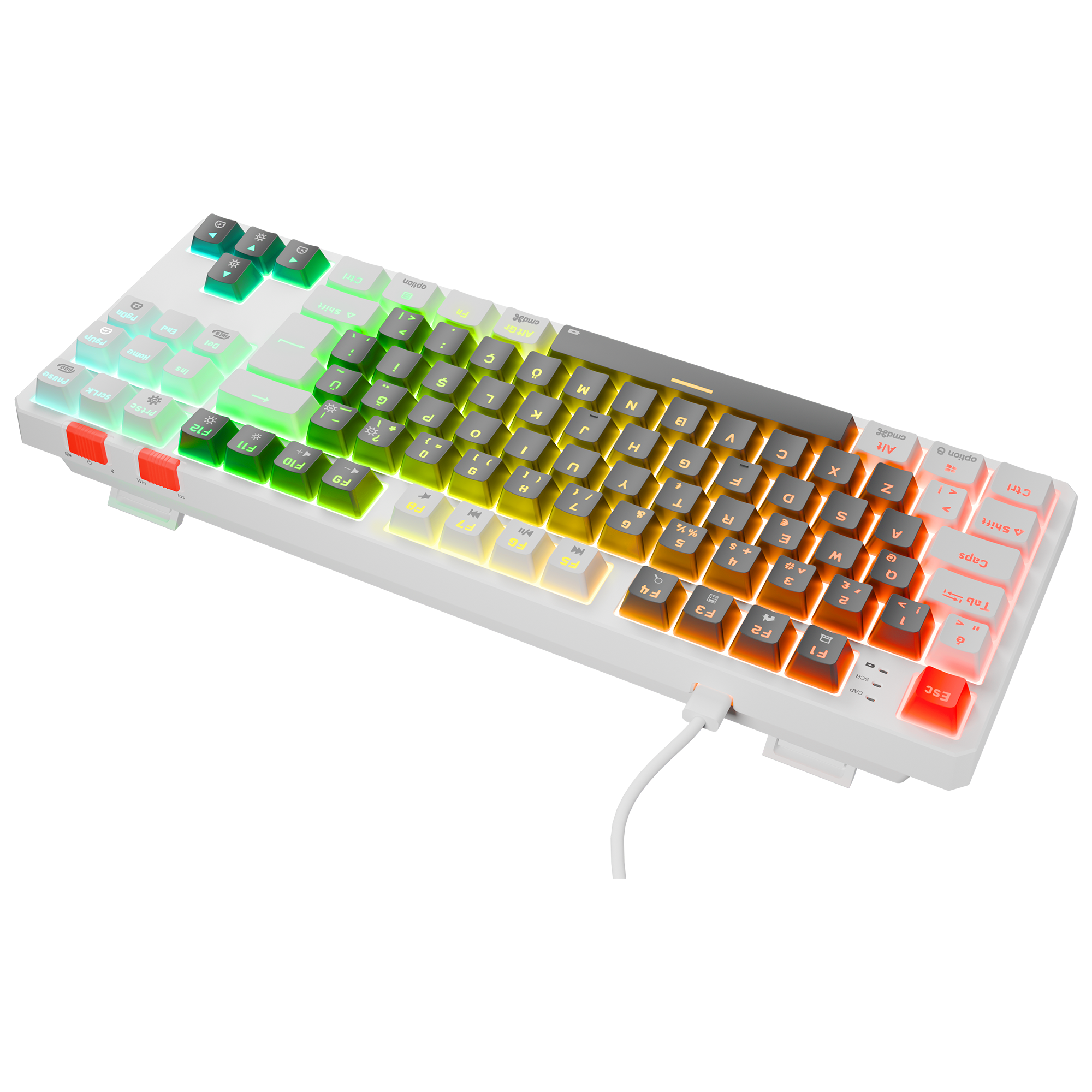 Yoru TKL RGB Outemu Red Switch Mekanik Oyuncu Klavyesi- Gri/Beyaz