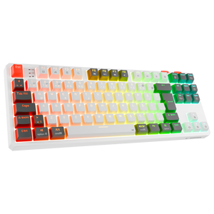 Yoru TKL Pro RGB Outemu Red Switch Mekanik Kablosuz Oyuncu Klavyesi-Beyaz/Gri