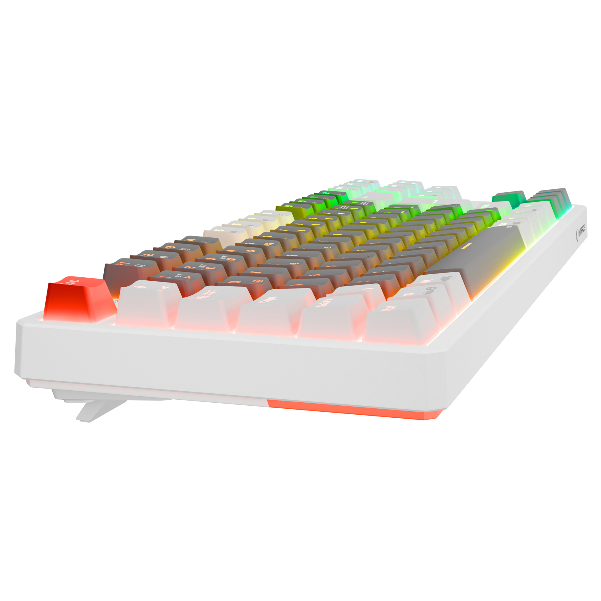RGB Red Switch Mekanik Kablosuz Oyuncu Klavyesi-Gri/Beyaz
