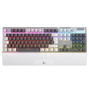CARBON PRO - Red Switch Kablosuz Mekanik Oyuncu Klavyesi-Gri/Beyaz