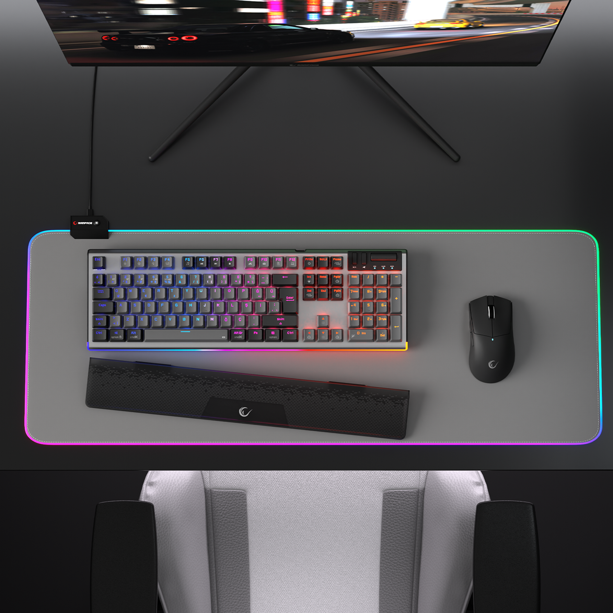 Carbon Pro Outemu Red Switch Wireless Mechanical Gaming Keyboard - Gray/Black