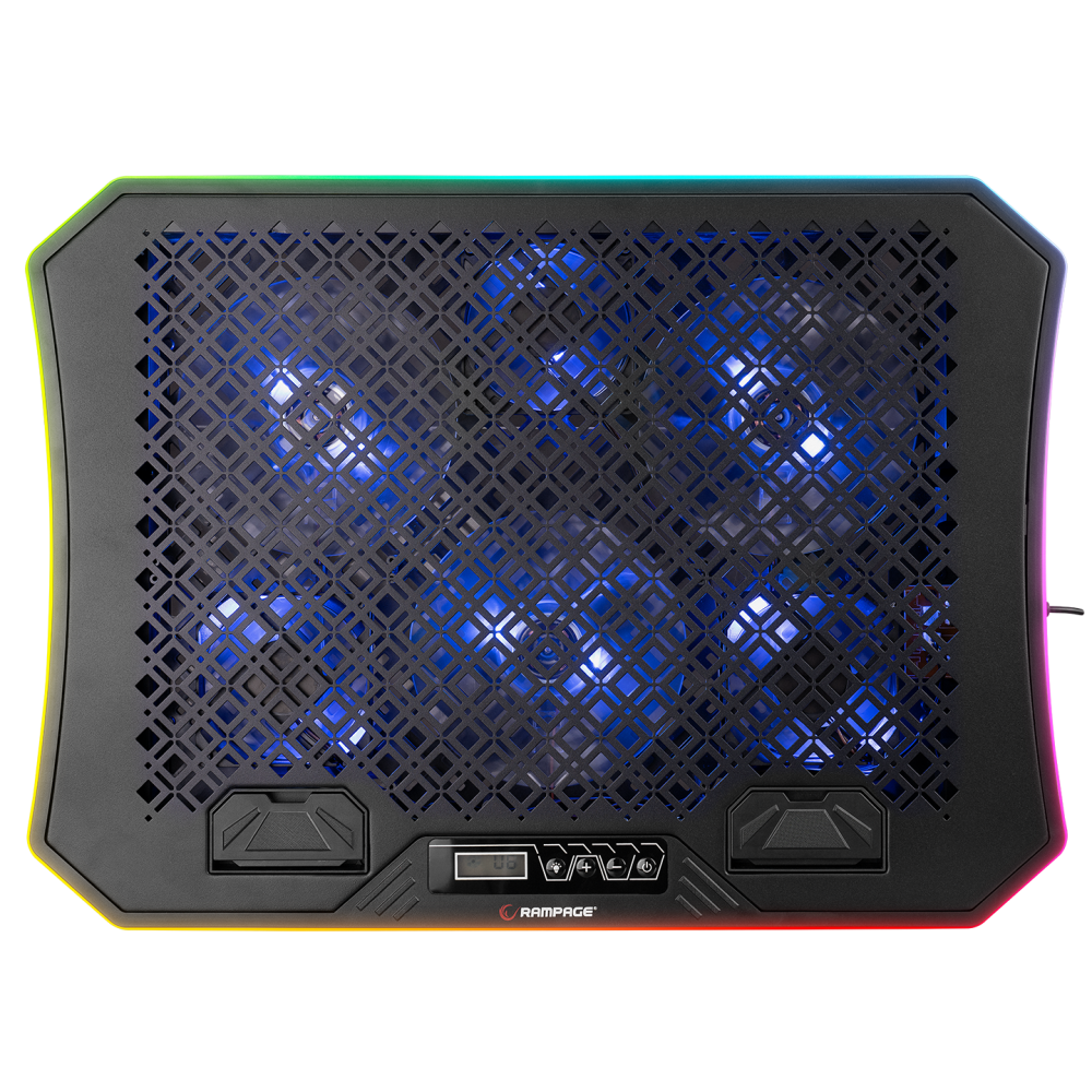 AD-RC34 METAFOR Siyah 6 Fanlı RGB Işıklı 10-19inç Notebook Soğutucu Stand - Rampage
