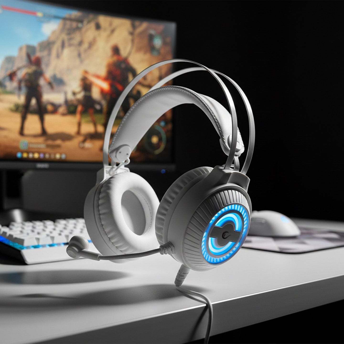 Rm-K30 Thunder Pro 7.1 Surround Gaming Headset with Microphone-White