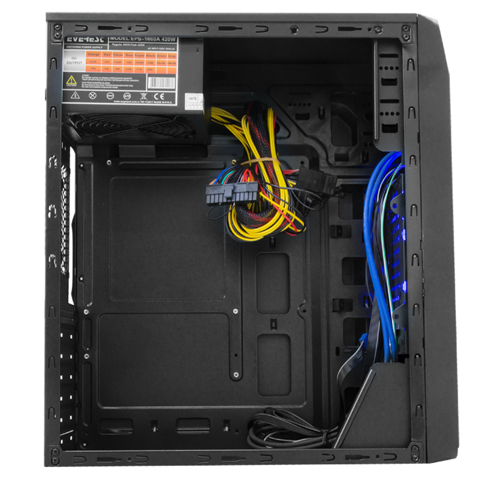 Castrum 350W Siyah 2*USB3.0+2*USB 12cm Mavi LED Fan Oyuncu Kasası - Rampage