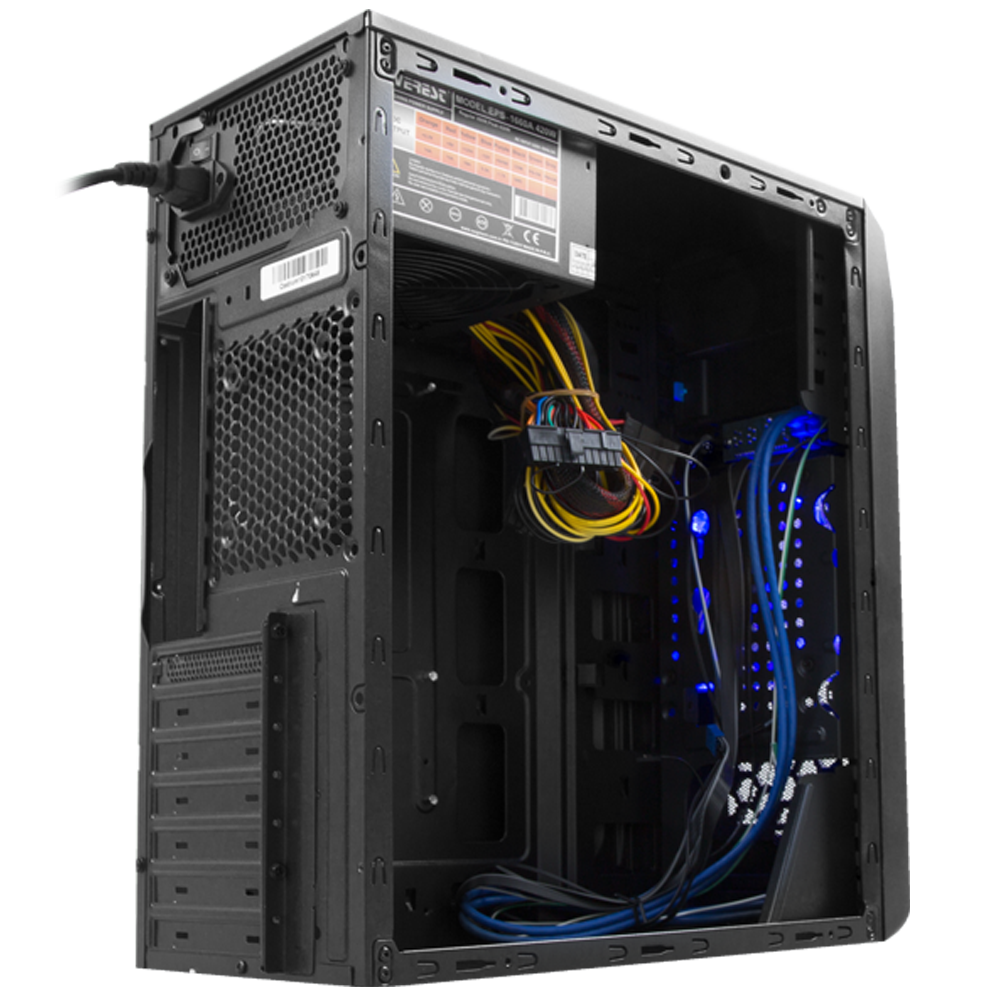 Castrum 350W Siyah 2*USB3.0+2*USB 12cm Mavi LED Fan Oyuncu Kasası - Rampage