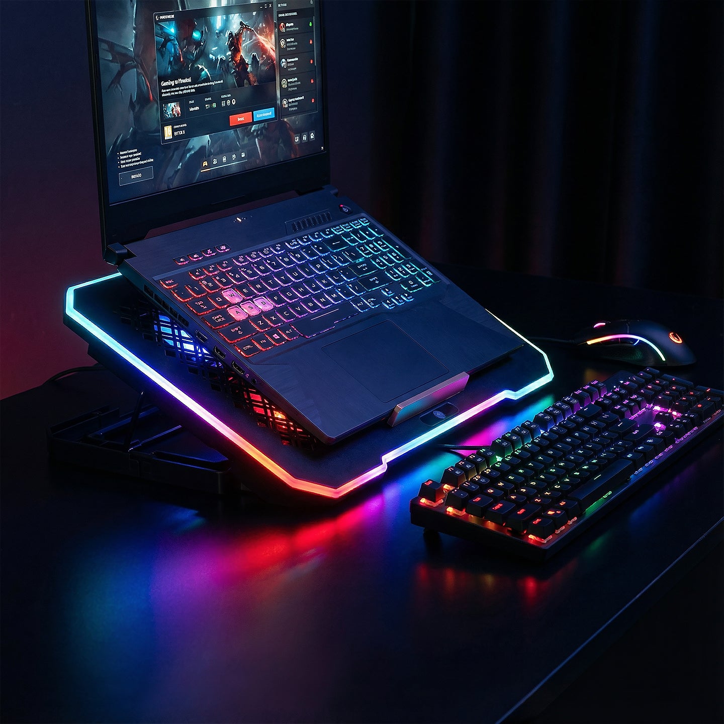 S48 Freez RGB Telefon Tutuculu 15.6 inç Notebook Soğutucu Stand-Siyah