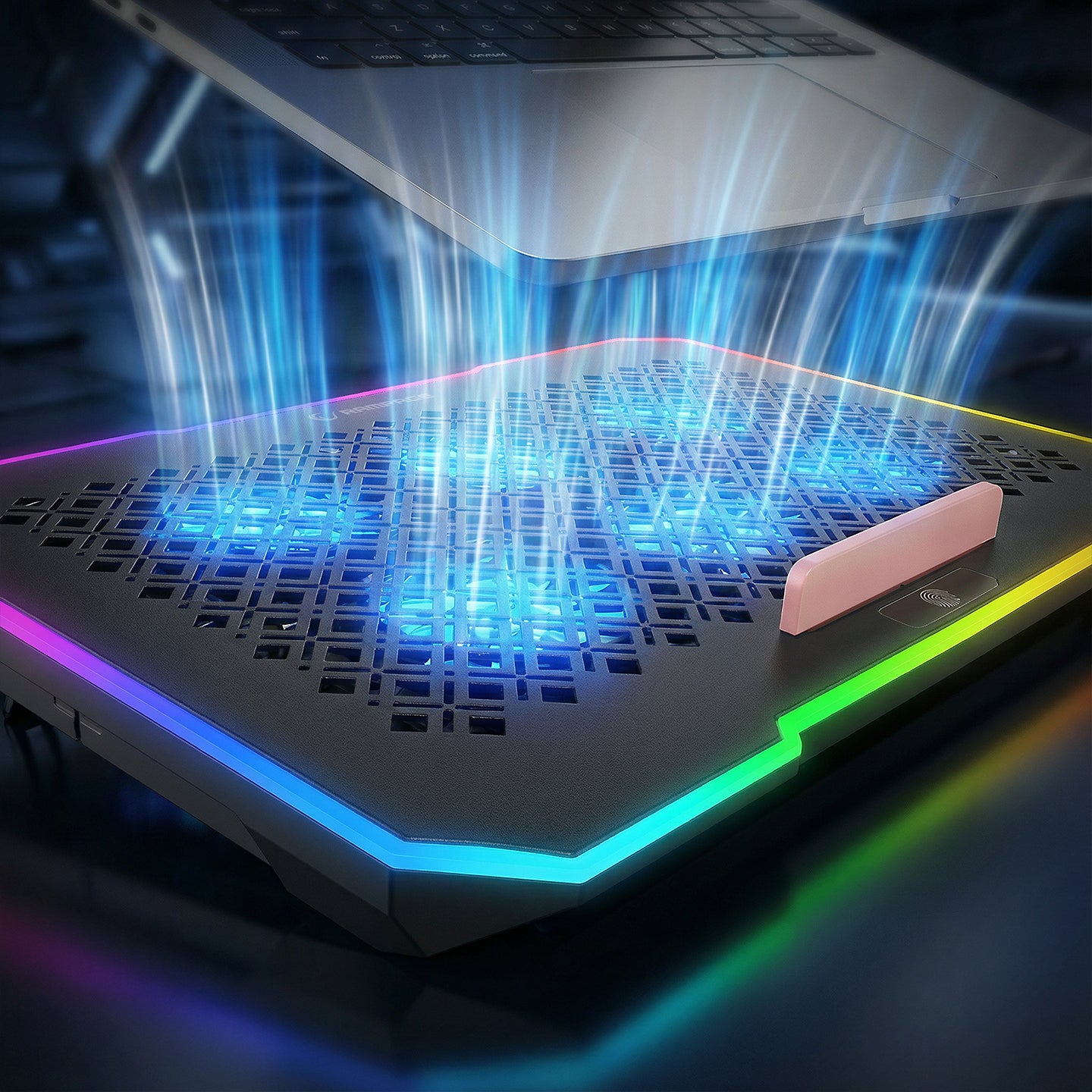 S48 Freez RGB Telefon Tutuculu 15.6 inç Notebook Soğutucu Stand-Siyah