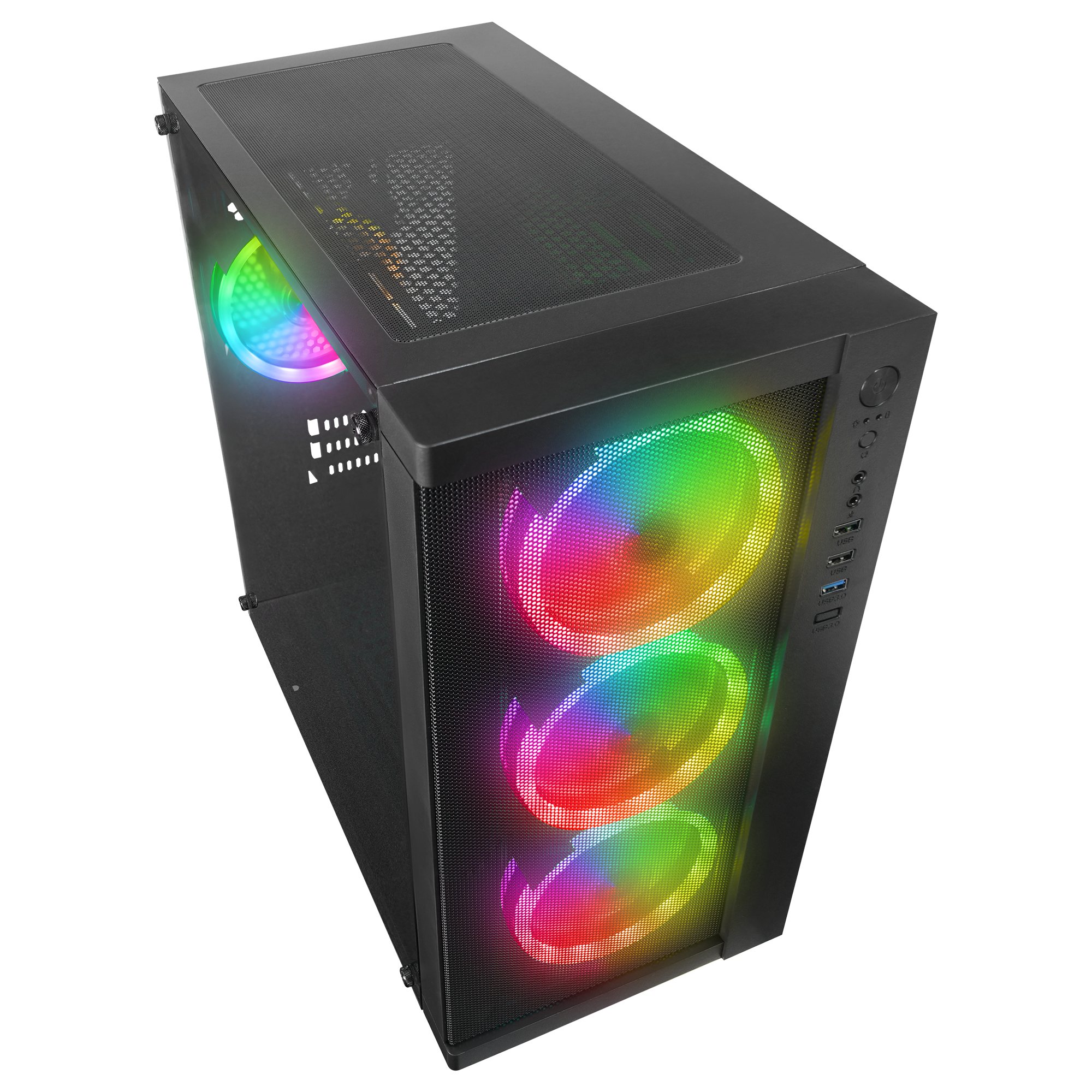 650W 80 Plus Bronze M-ATX Temperli 4x12cm RGB Fan Oyuncu Kasası