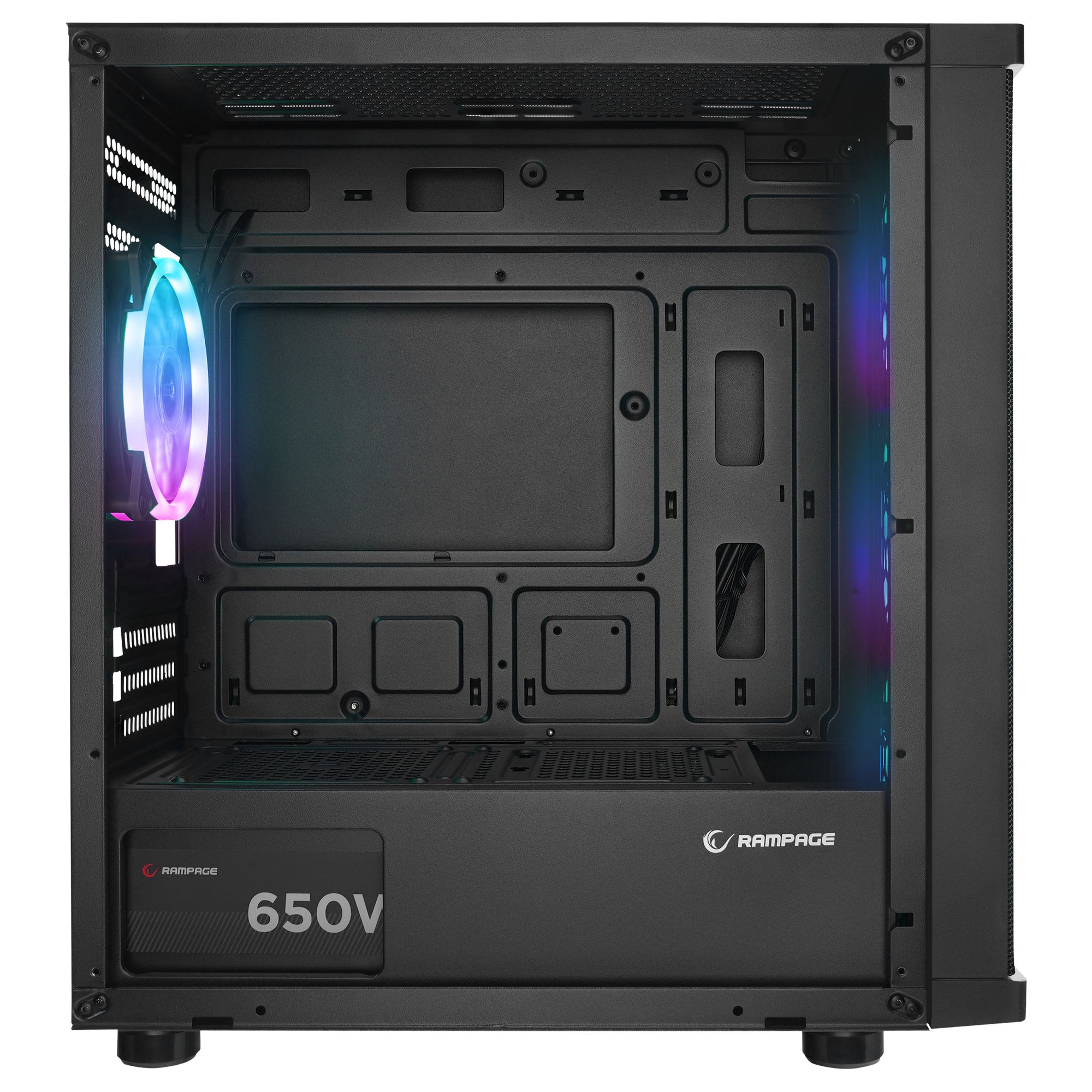 Vega V2 650W 80 Plus Bronze M-ATX Tempered 4x12cm RGB Fan Gaming Case