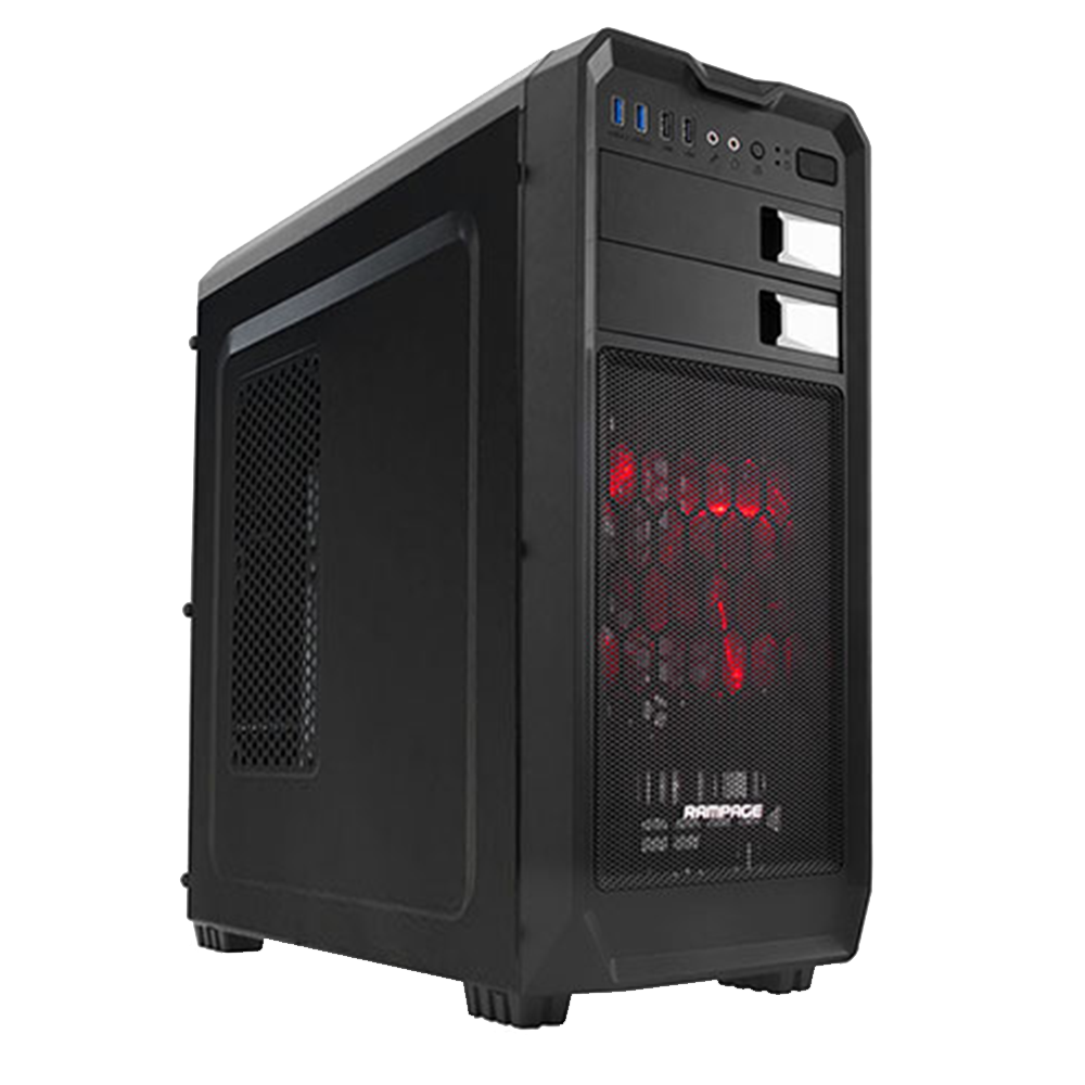 66 S Siyah 2*Usb3.0 2*Usb2.0 2*12cm Rainbow Fan Kasa - Rampage