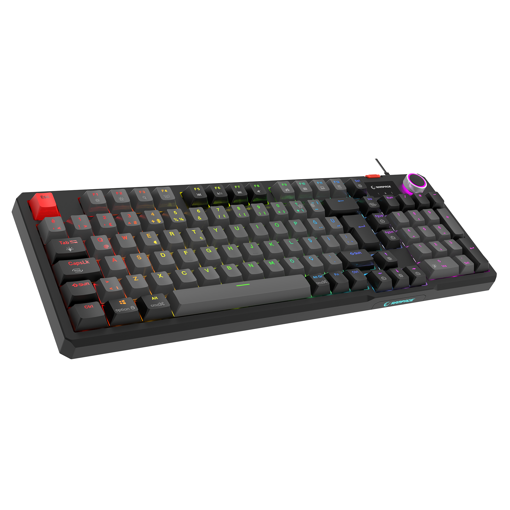 Loyal Red Switch Hot Swap Mekanik Oyuncu Klavyesi-Gri/Siyah