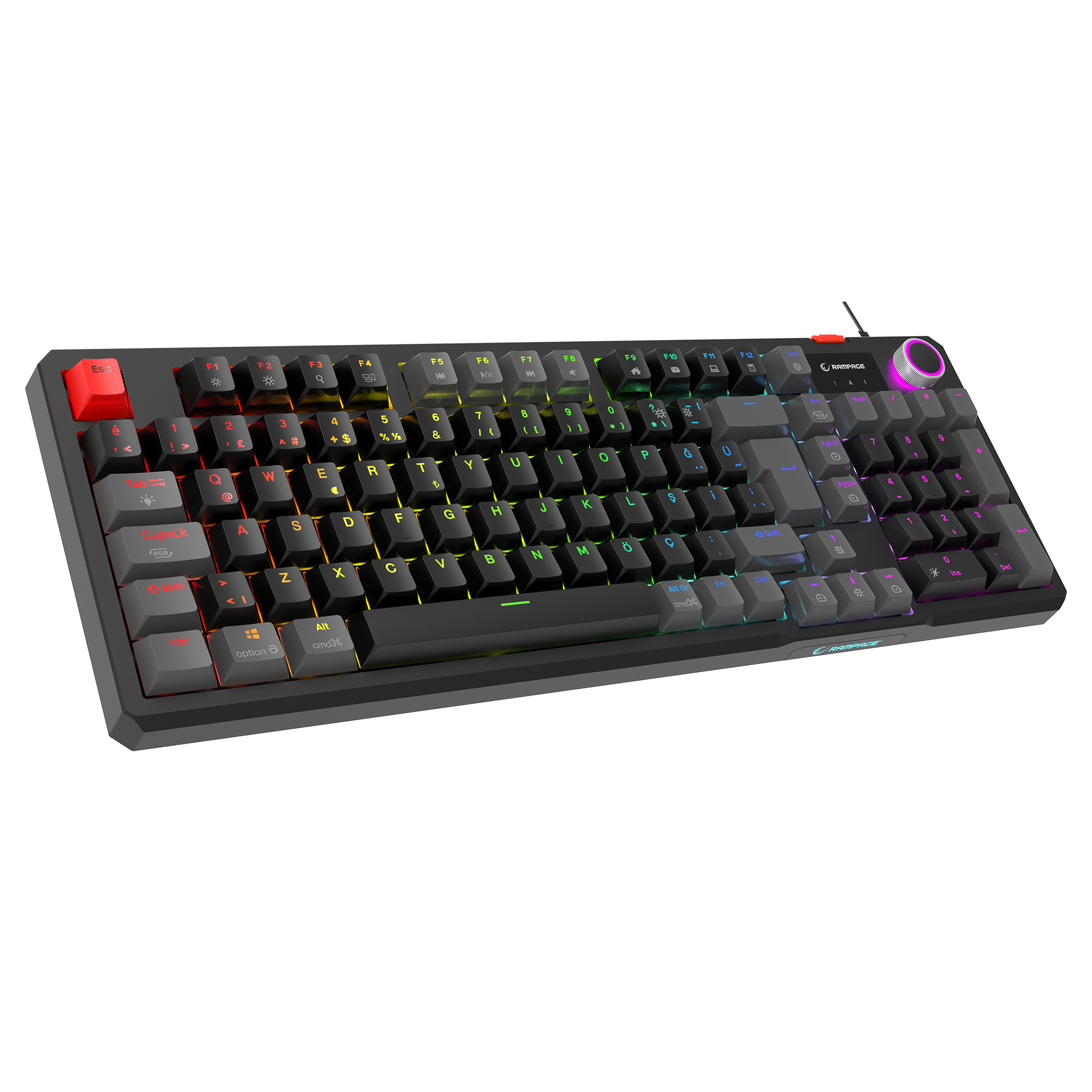 Loyal Hot Swap RGB Red Switch Mekanik Oyuncu Klavyesi-Siyah/Gri