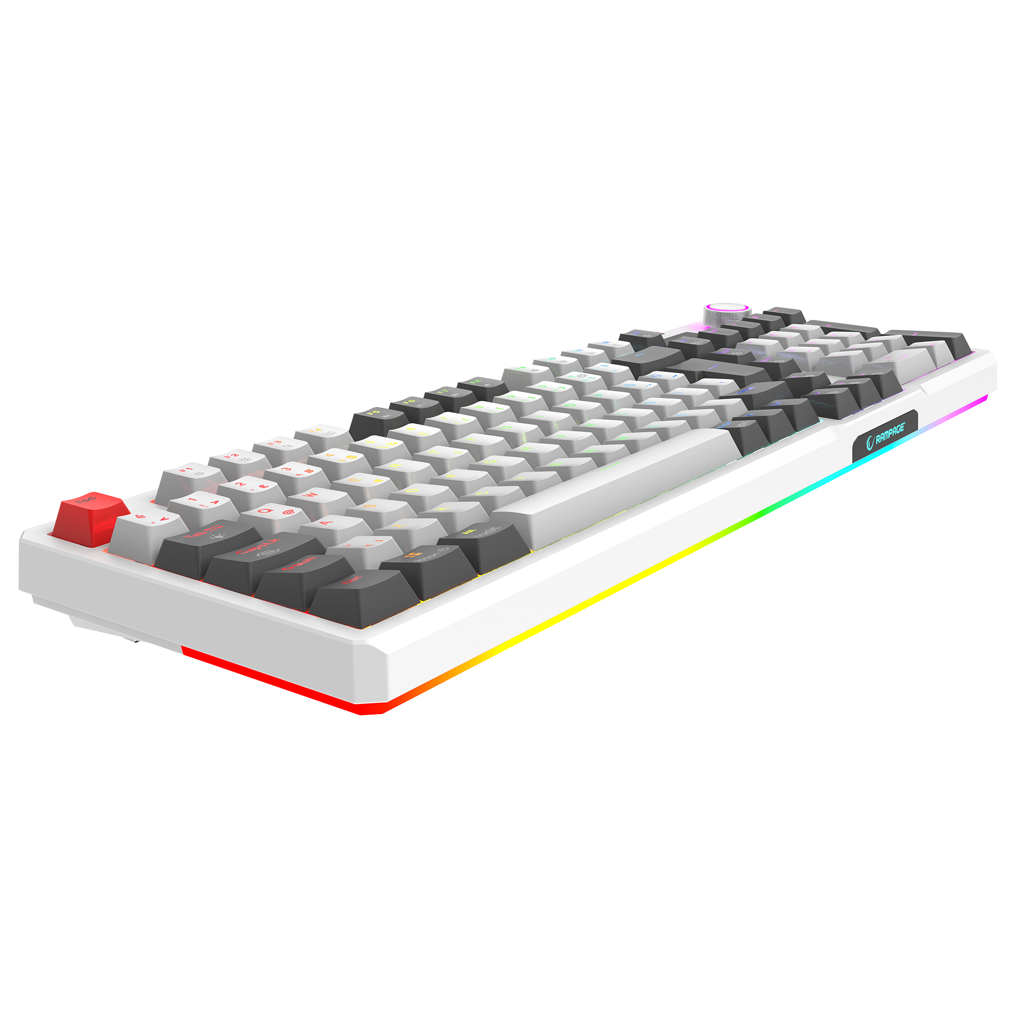 Loyal Hot Swap RGB Red Switch Mekanik Oyuncu Klavyesi-Beyaz/Gri