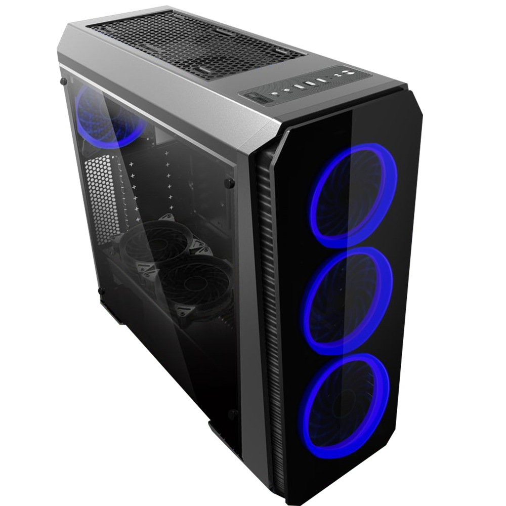 Falcon-X Siyah Usb3.0 4*RGB Fan Temperli Cam Gaming Kasa - Rampage