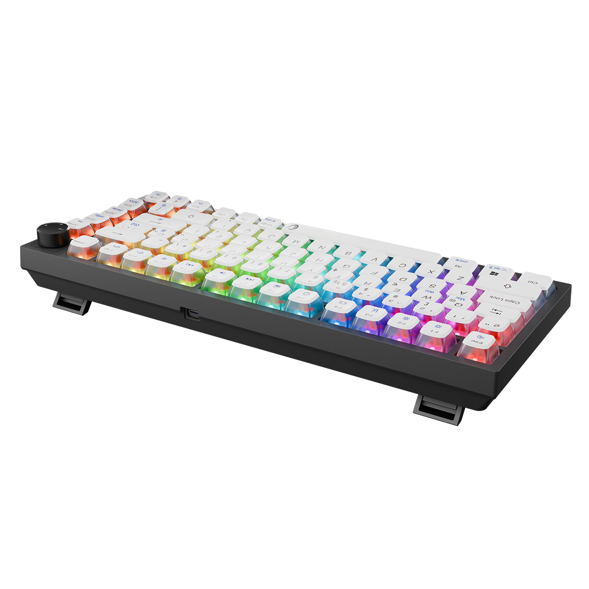 V2 8000 Hz Gateron Manyetik Anahtarlı RGB Gasket Oyuncu Klavyesi - Siyah