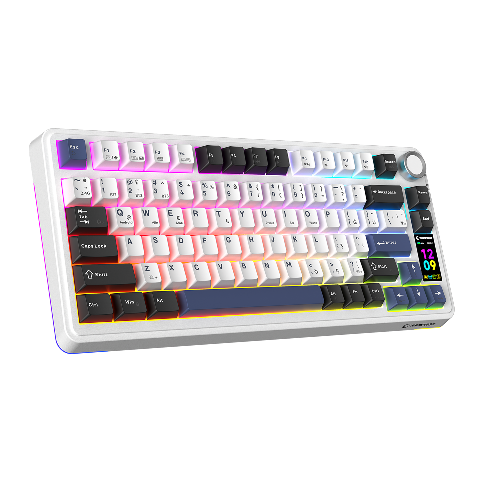 QUELL PRO - Hot Swap Ekranlı Gasket Oil Switch PBT Keycaps Kablosuz Mekanik Oyuncu Klavyesi