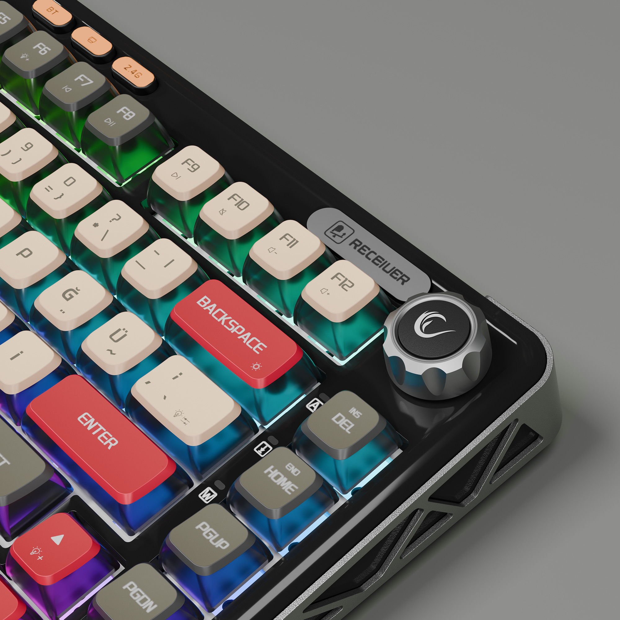 Transparan Hot Swap RGB Gasket Oil Switch Türkçe Pudding PBT Keycaps Kablosuz Mekanik Oyuncu Klavyesi