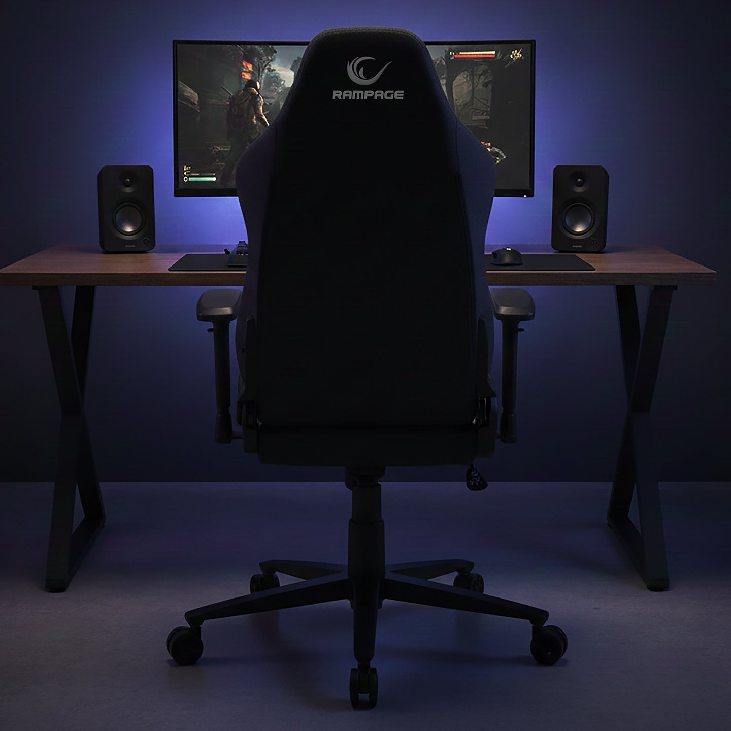 KL-R82 Blitz Anti-Sweat Fabric Adjustable Backrest Mechanism Gaming Chair-Black
