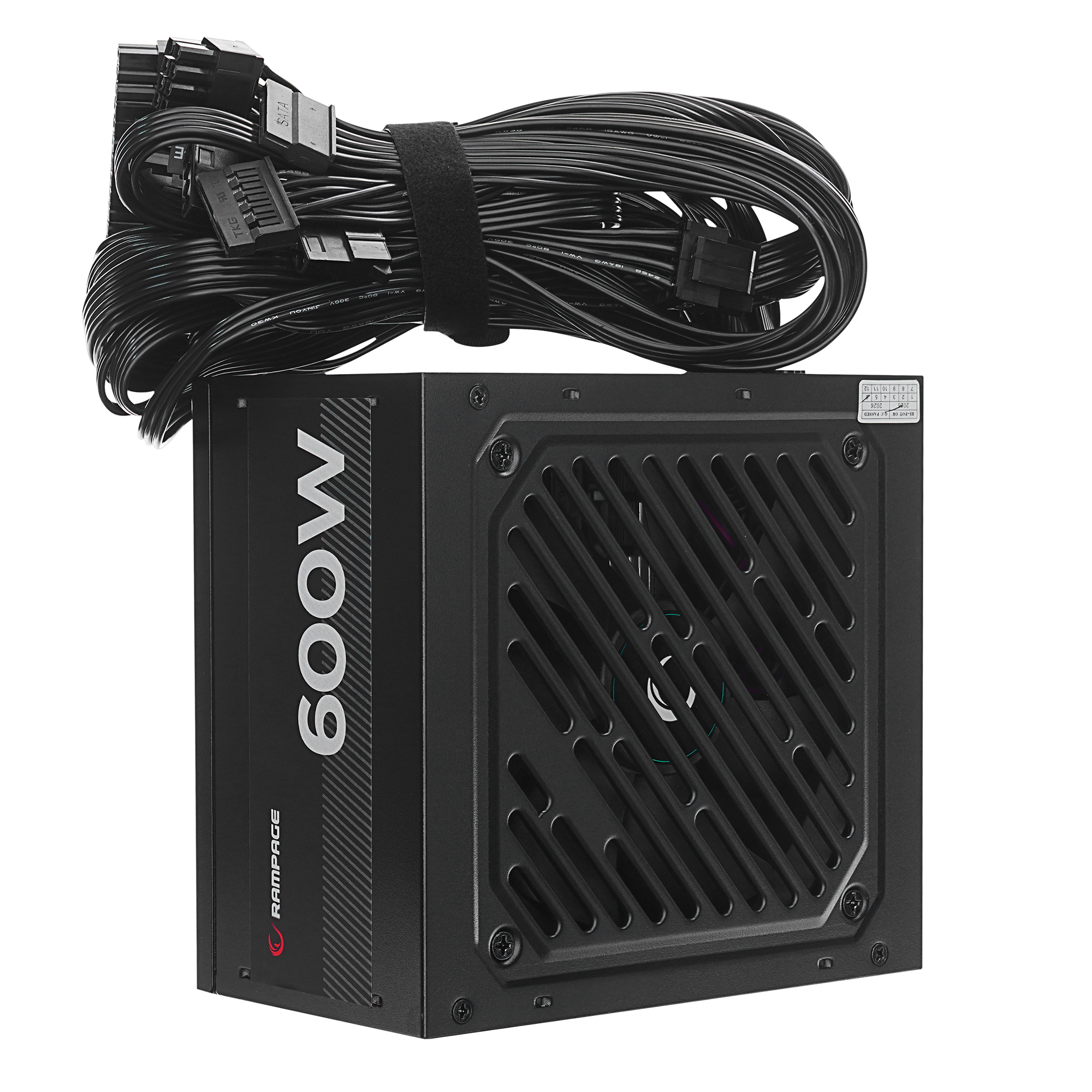 RMP-600-80P 600W 80 Plus Standart 12cm Fan Aktif PFC Power Supply (Kutusuz)