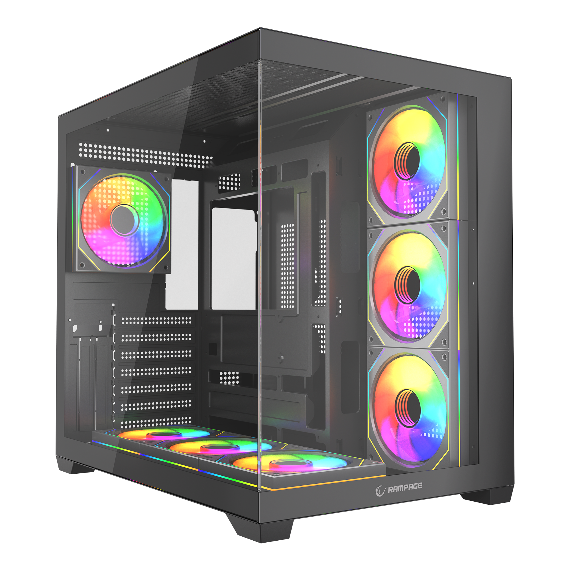 750W 80 Plus Bronze Temperli Camlı 7x12cm ARGB Fan ATX Mid-T Oyuncu Kasası