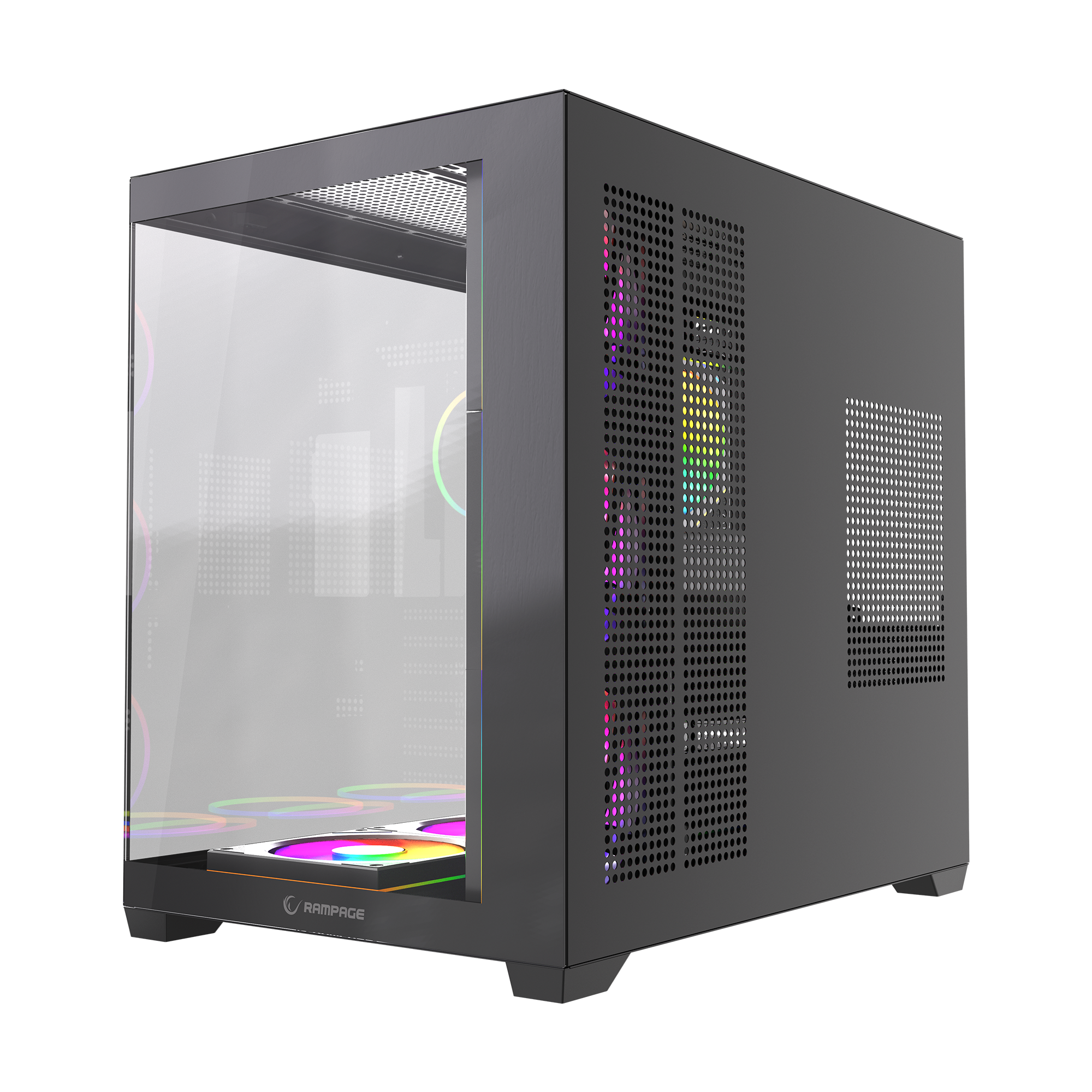 750W 80 Plus Bronze Temperli Camlı 7x12cm ARGB Fan ATX Mid-T Oyuncu Kasası